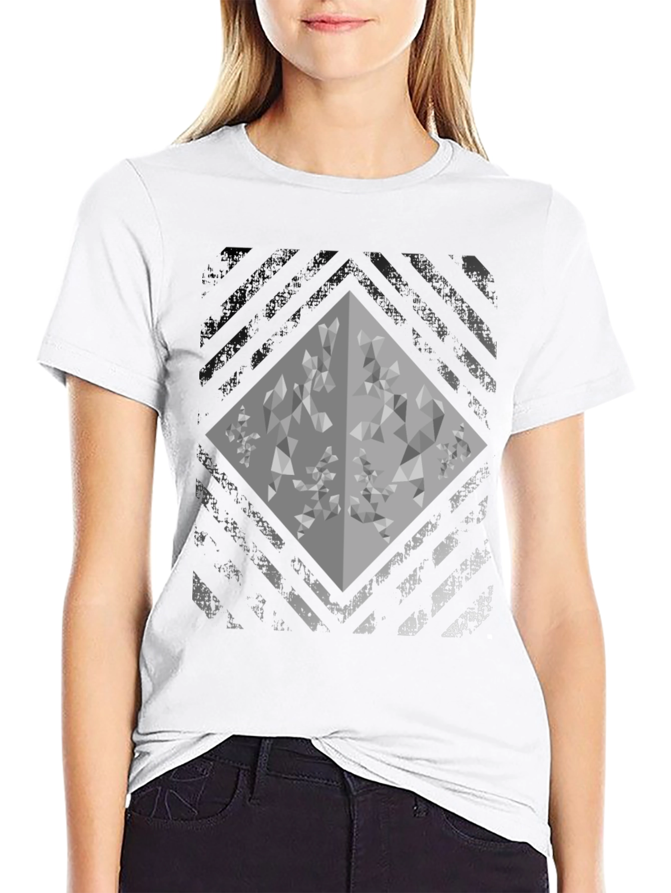 Abstract Geometric Diamond Graphic Mens Tee