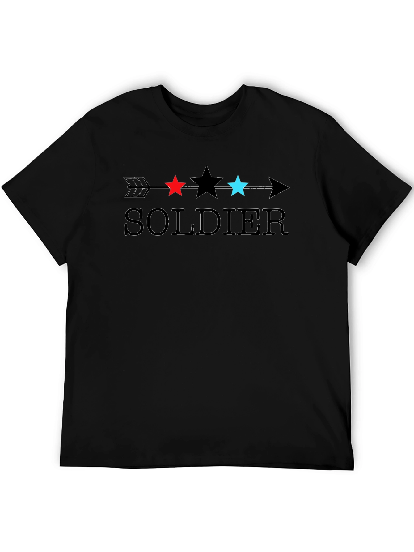 Soldier Arrow Star Graphic Black T-Shirt