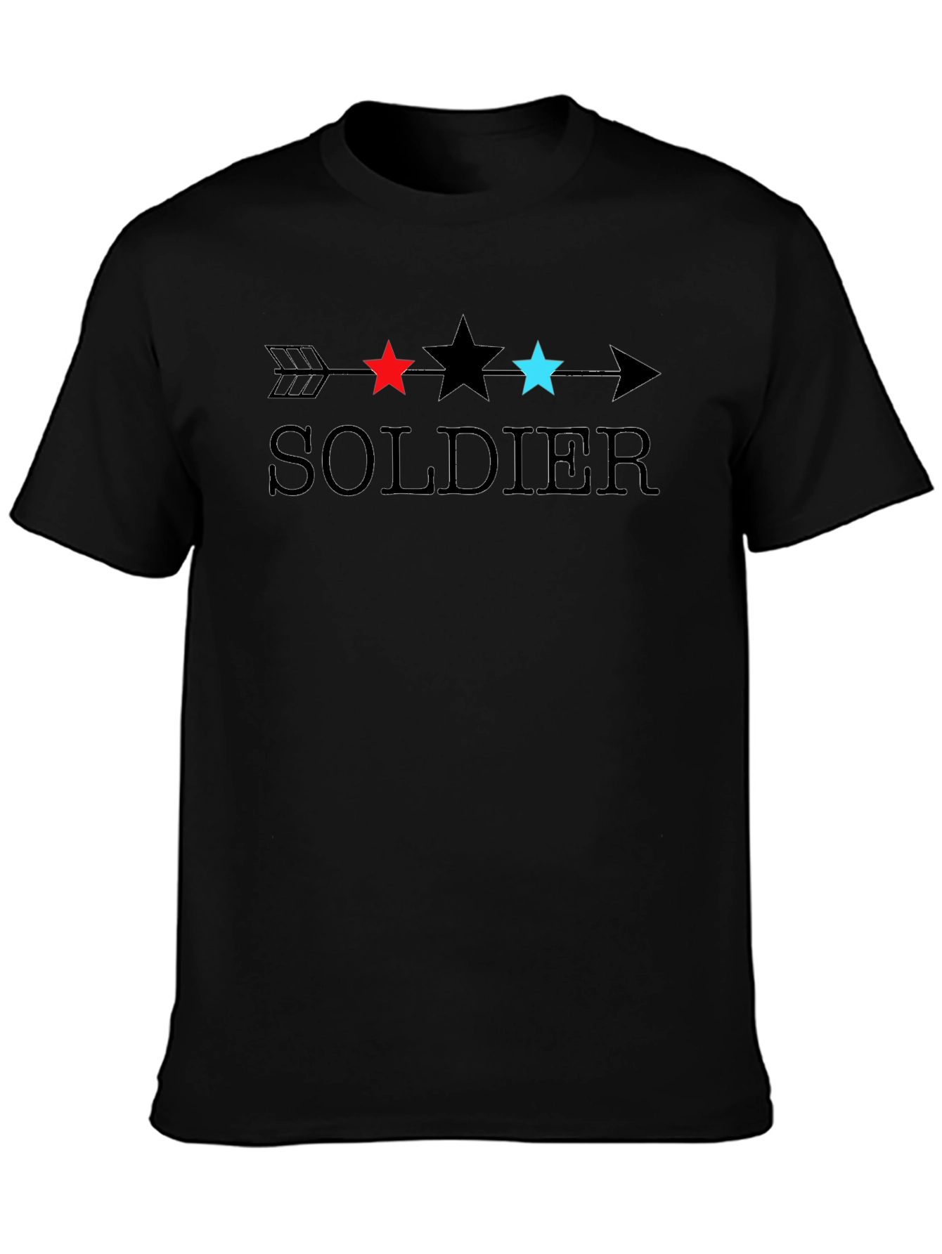 Soldier Arrow Star Graphic Black T-Shirt