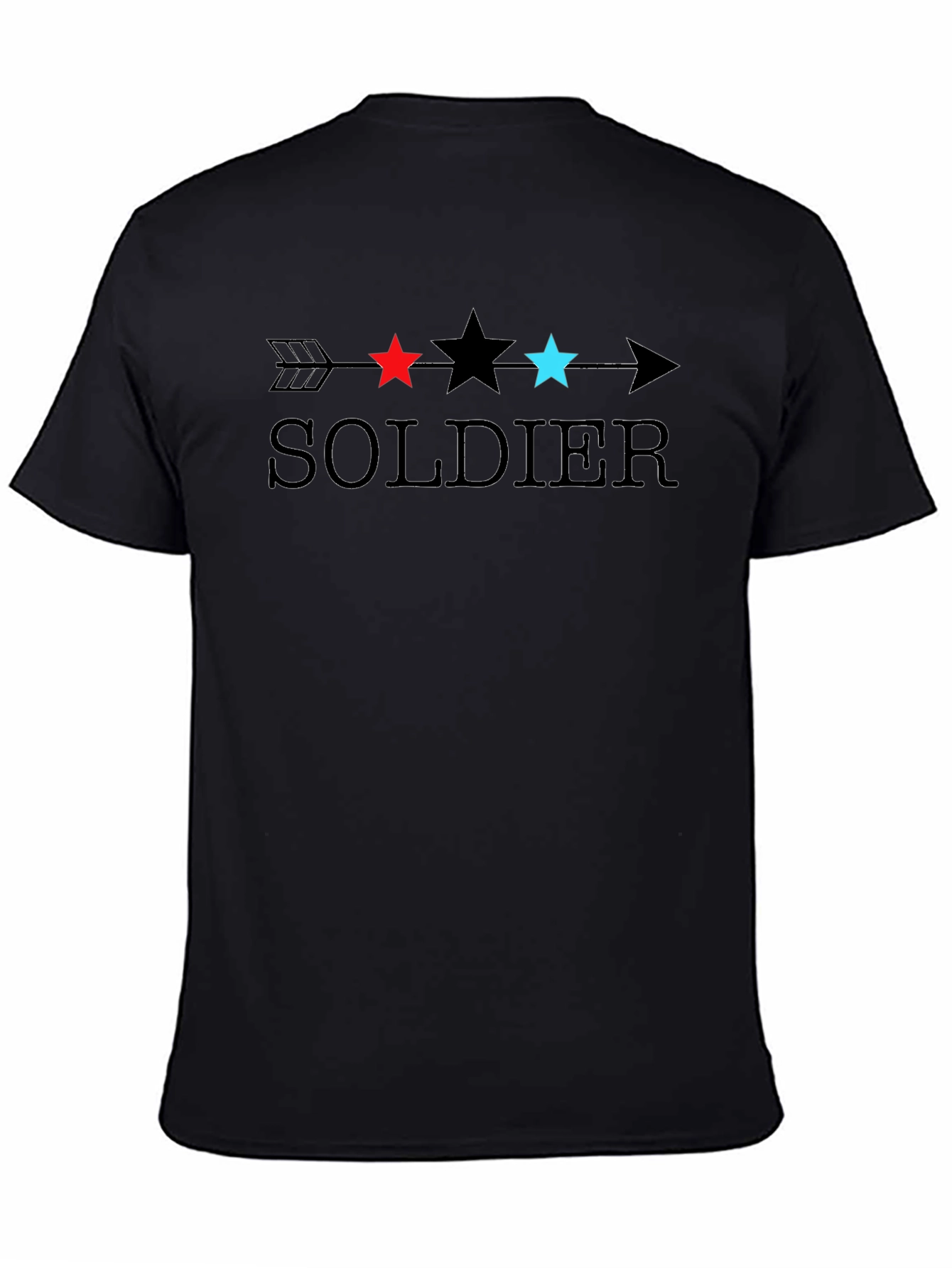 Soldier Arrow Star Graphic Black T-Shirt