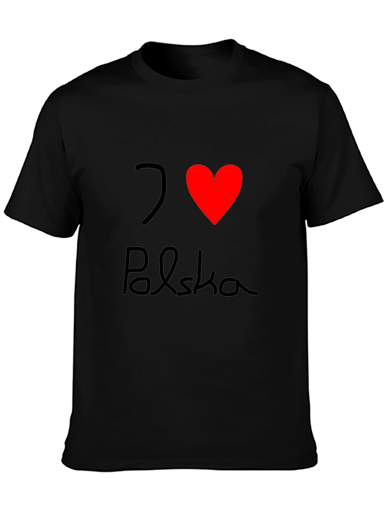 I Love Polska Black T-Shirt