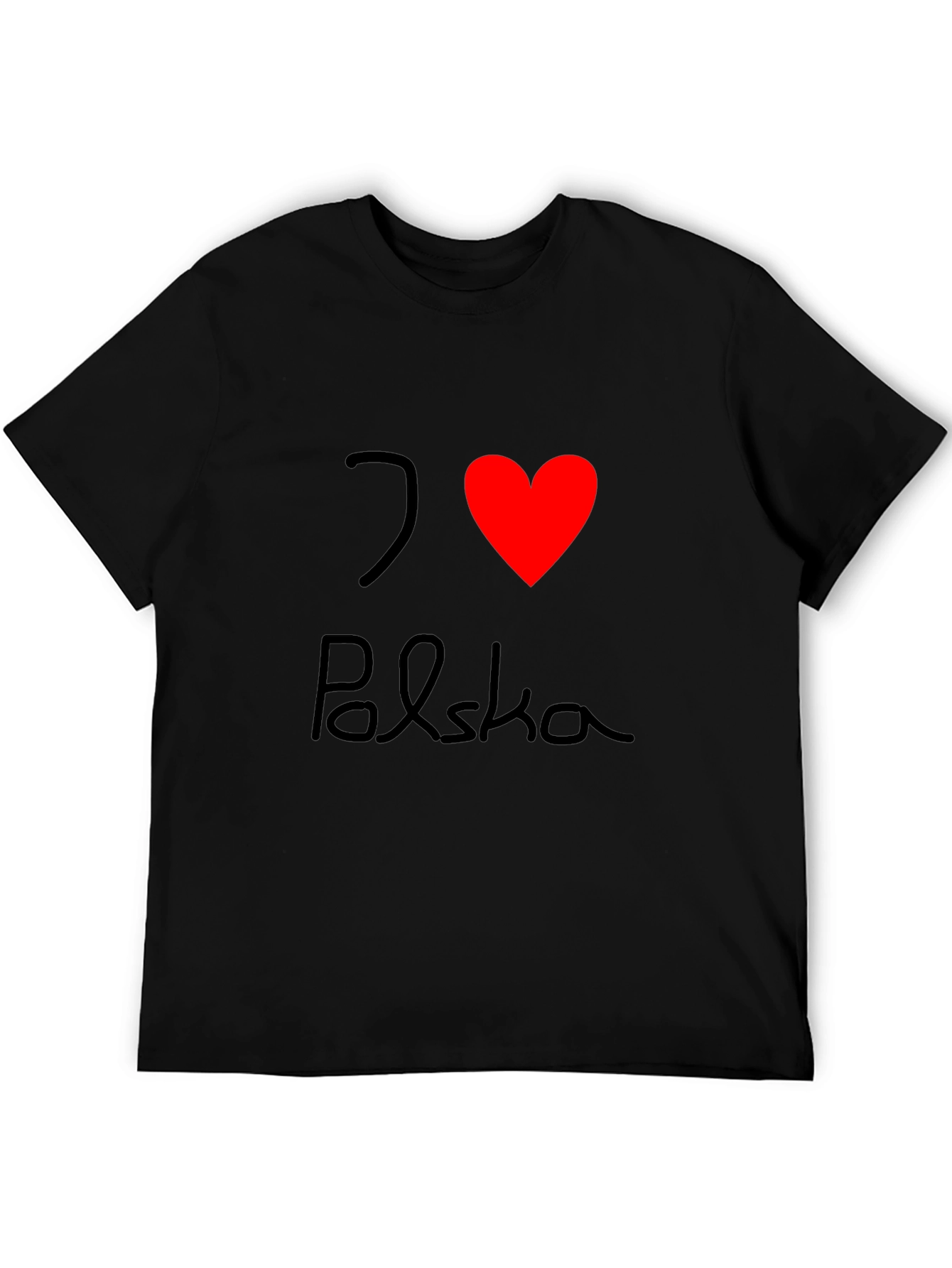 I Love Polska Black T-Shirt