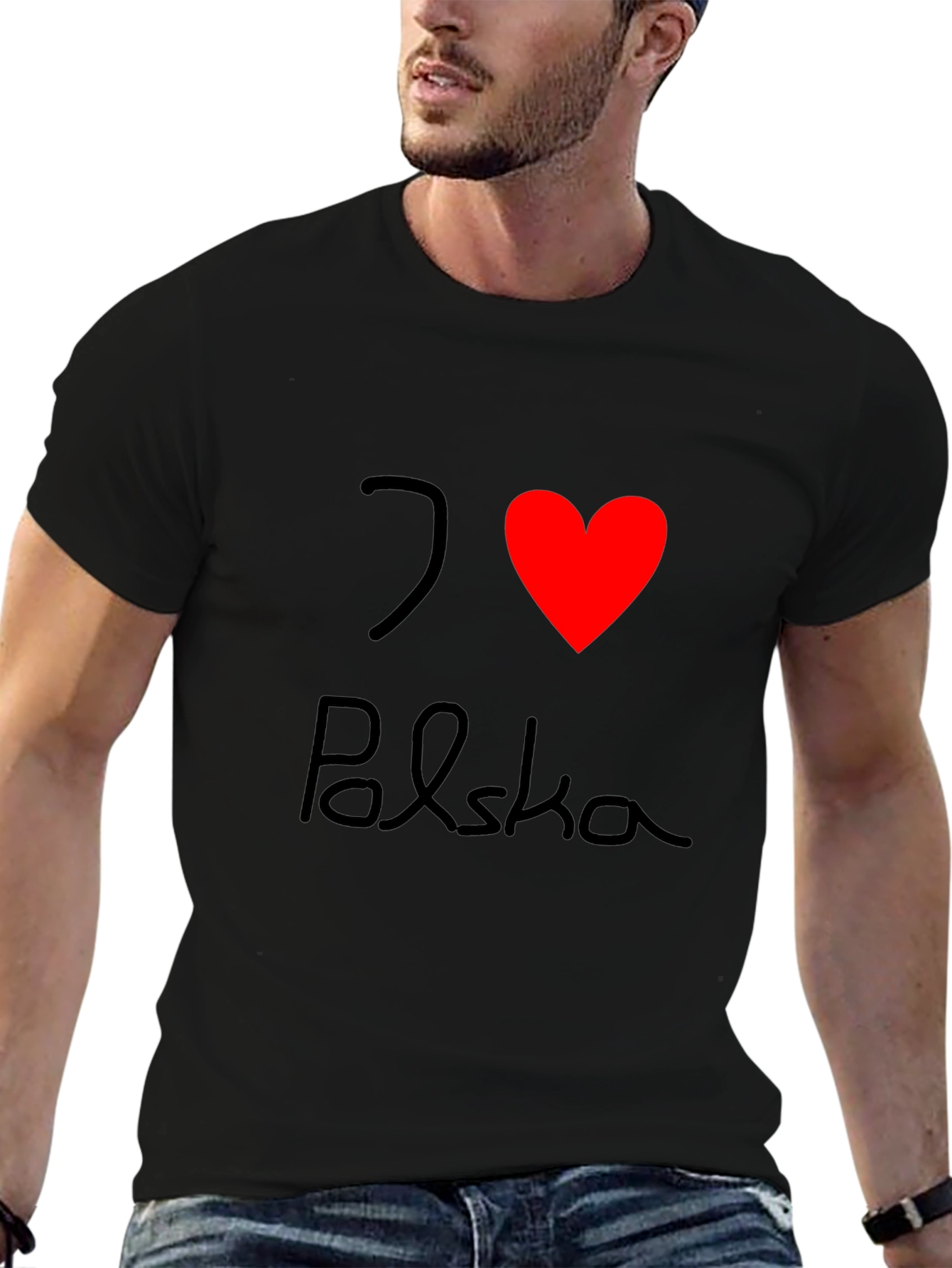 I Love Polska Black T-Shirt