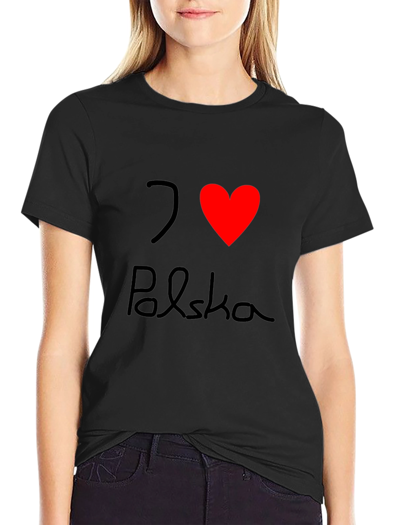 I Love Polska Black T-Shirt