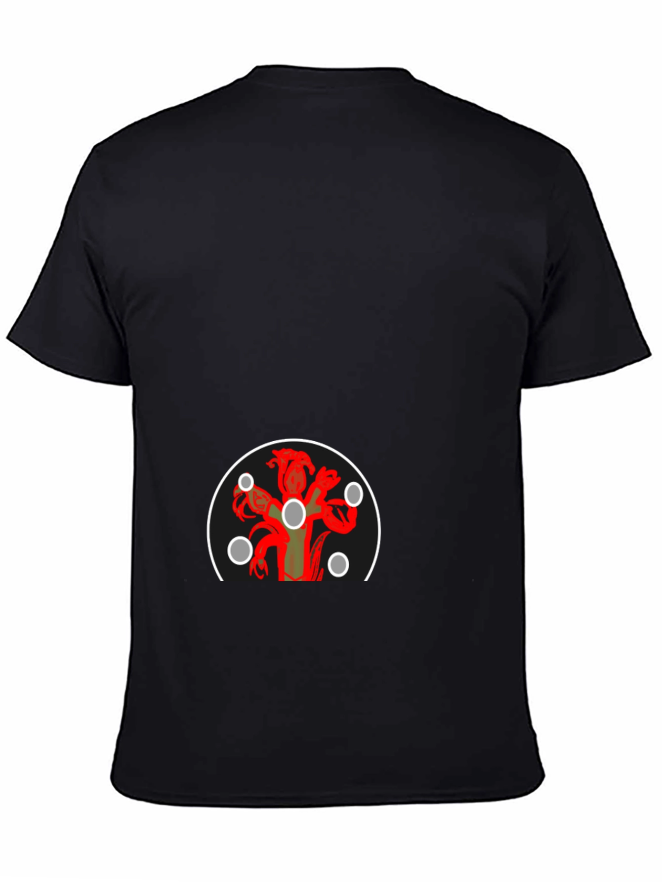 Graphic Print Tee - Hydra Design Black T-Shirt