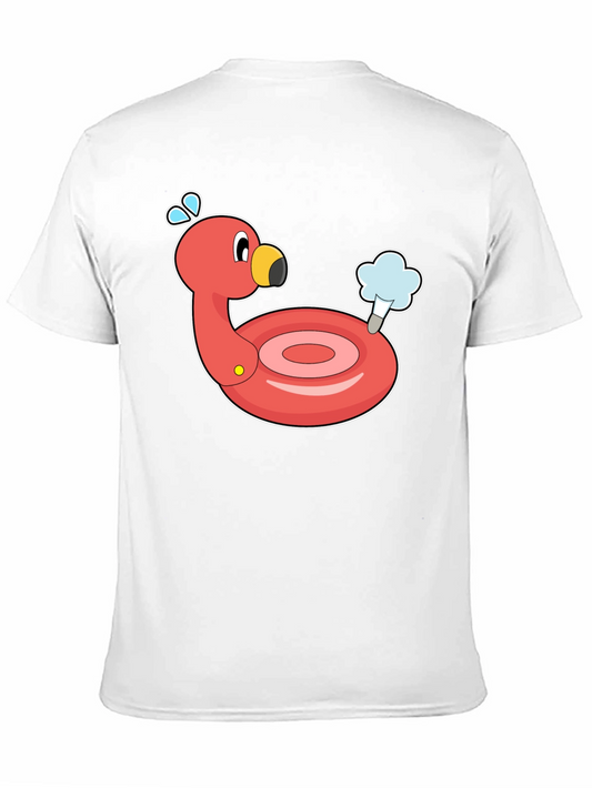 Funny Flamingo Pool Float T-Shirt - Black