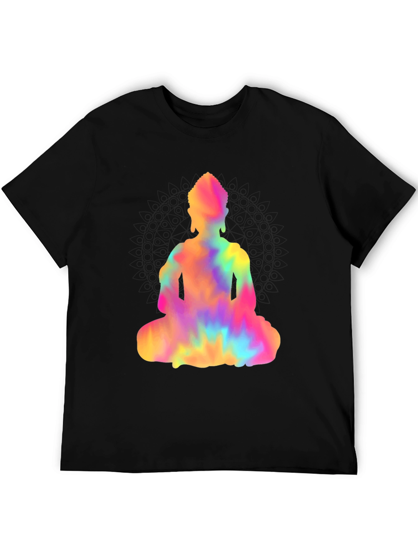 Tie-Dye Buddha Graphic Tee - Mens Black T-Shirt