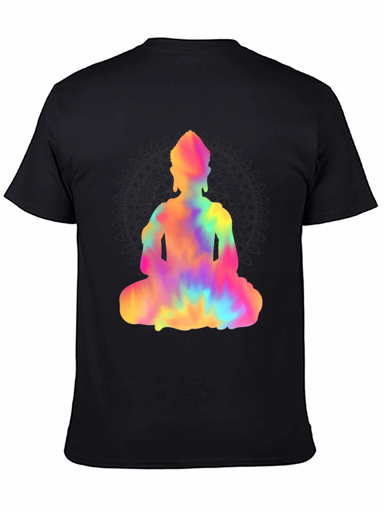Tie-Dye Buddha Graphic Tee - Mens Black T-Shirt