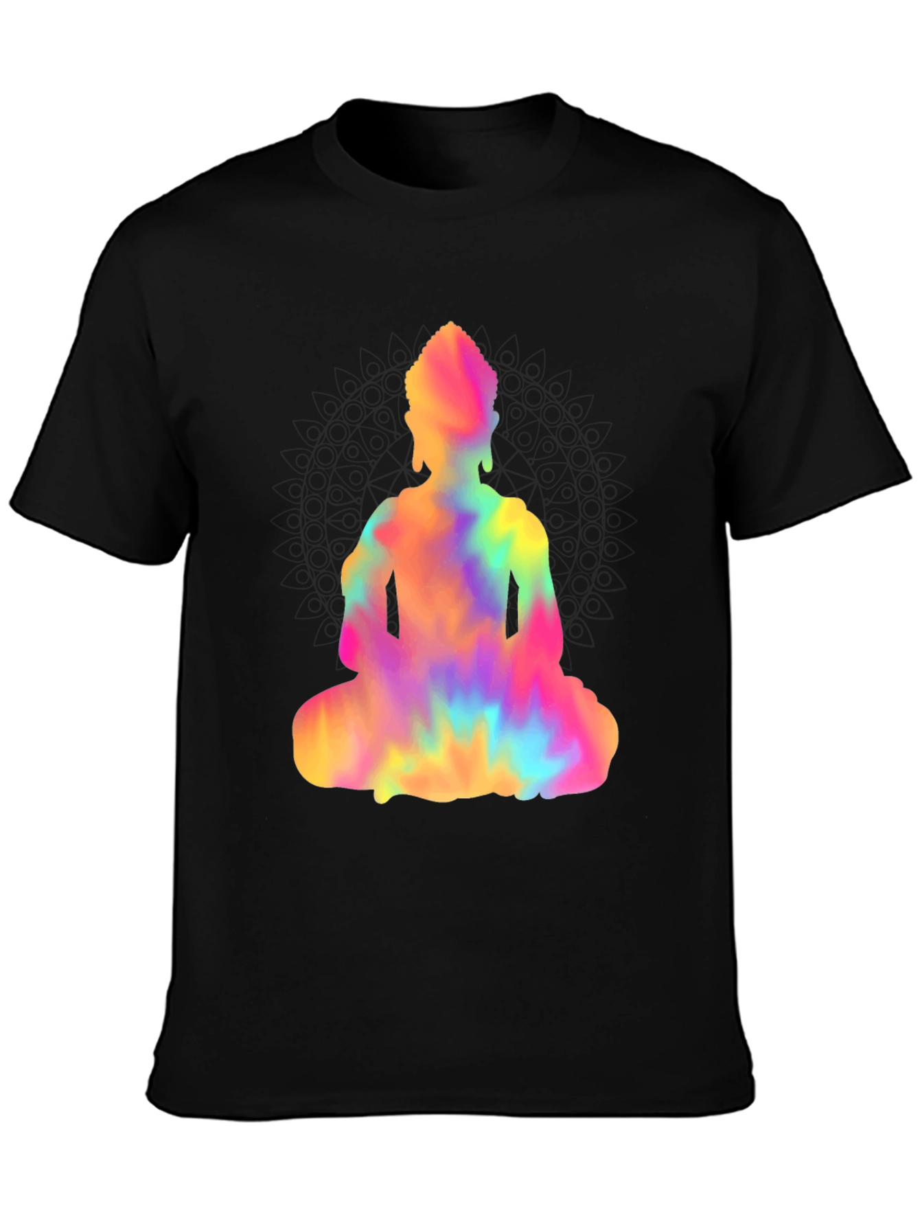 Tie-Dye Buddha Graphic Tee - Mens Black T-Shirt