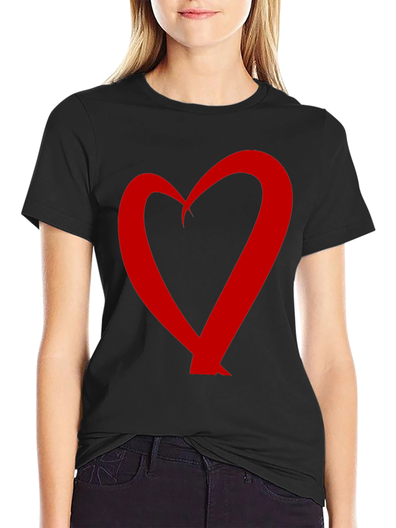 Heart Graphic Black T-Shirt
