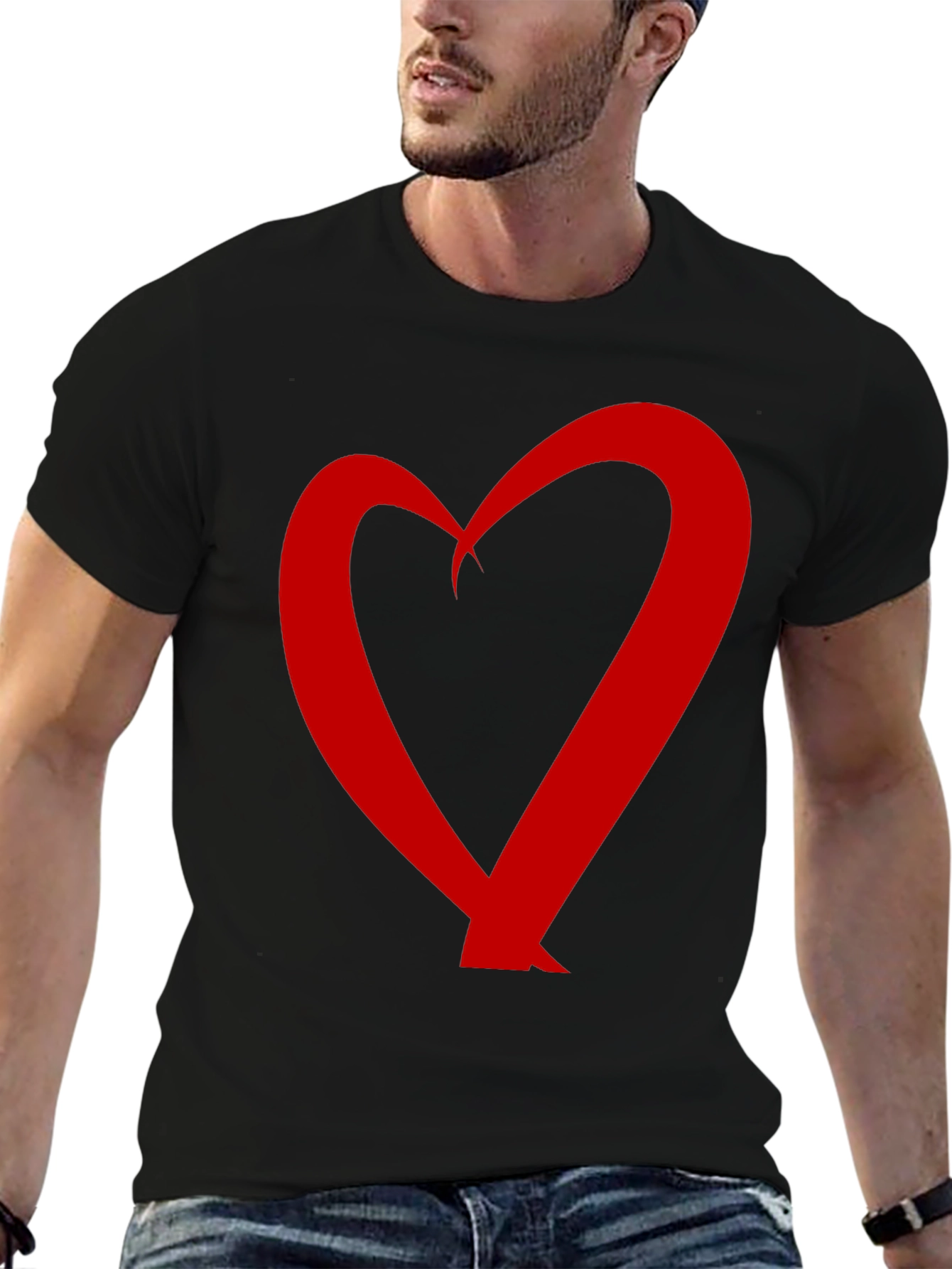 Heart Graphic Black T-Shirt