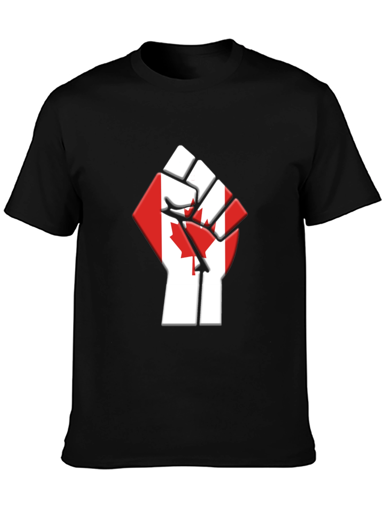 Canadian Flag Fist T-Shirt - Black