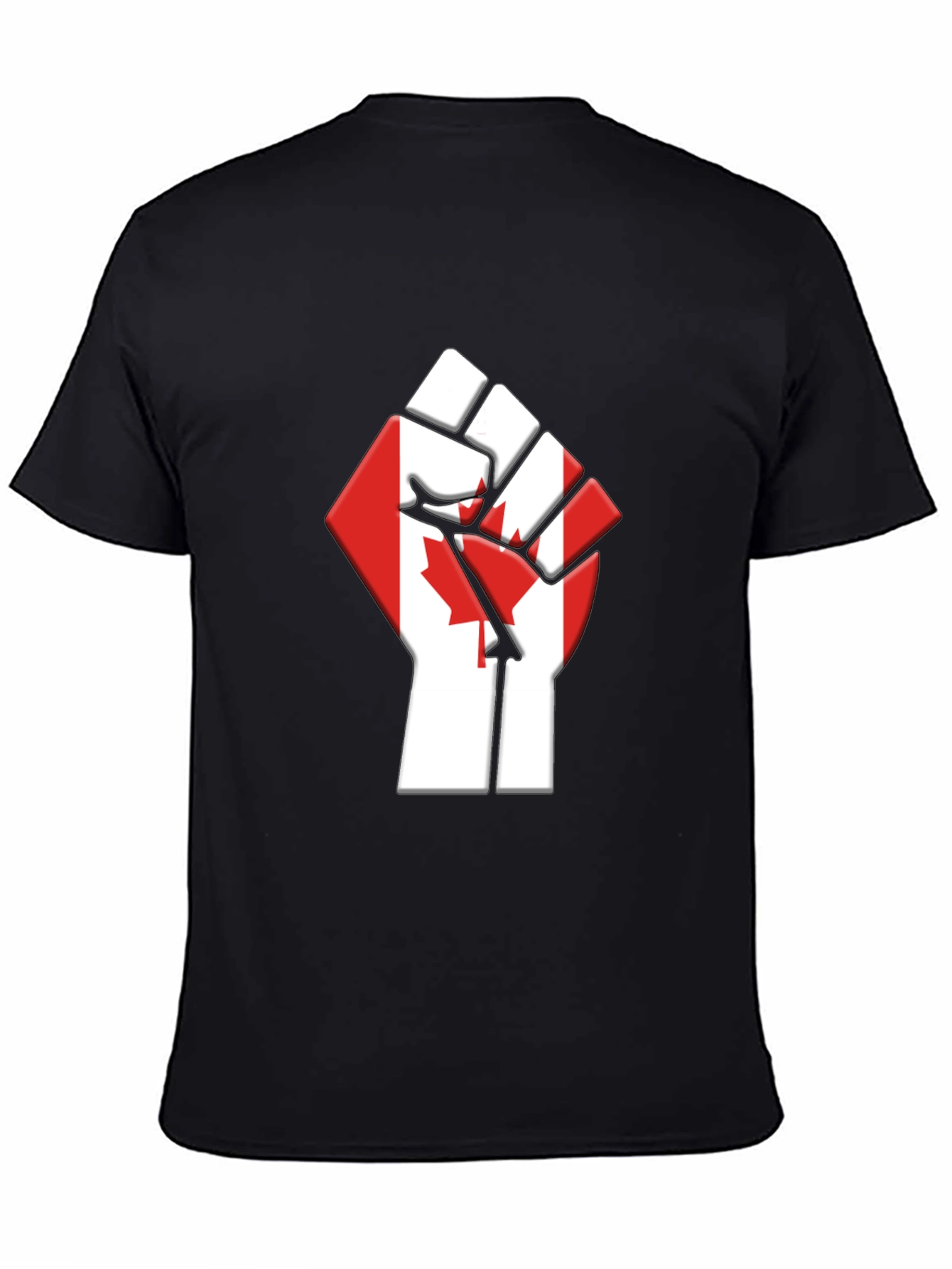 Canadian Flag Fist T-Shirt - Black