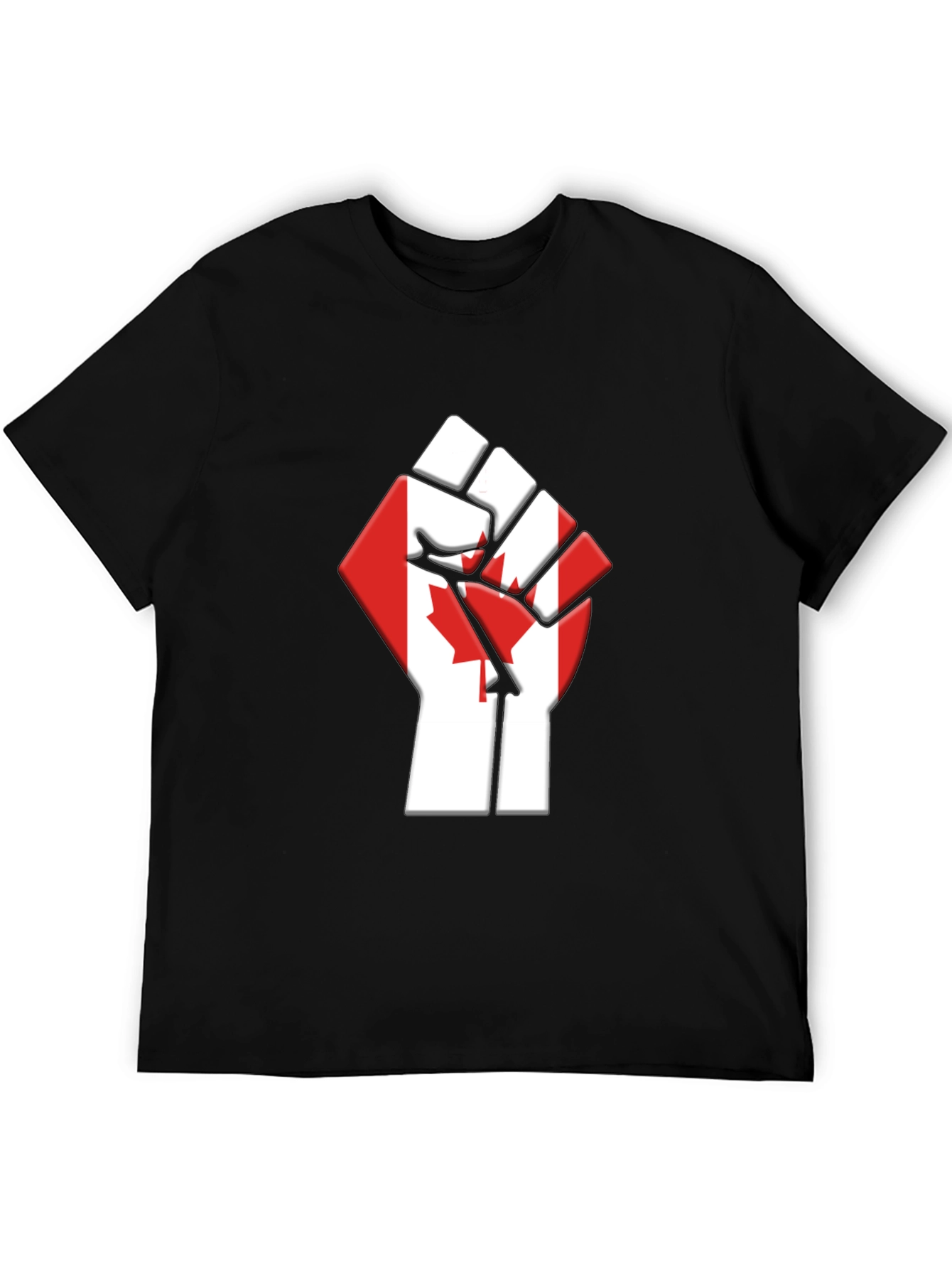 Canadian Flag Fist T-Shirt - Black