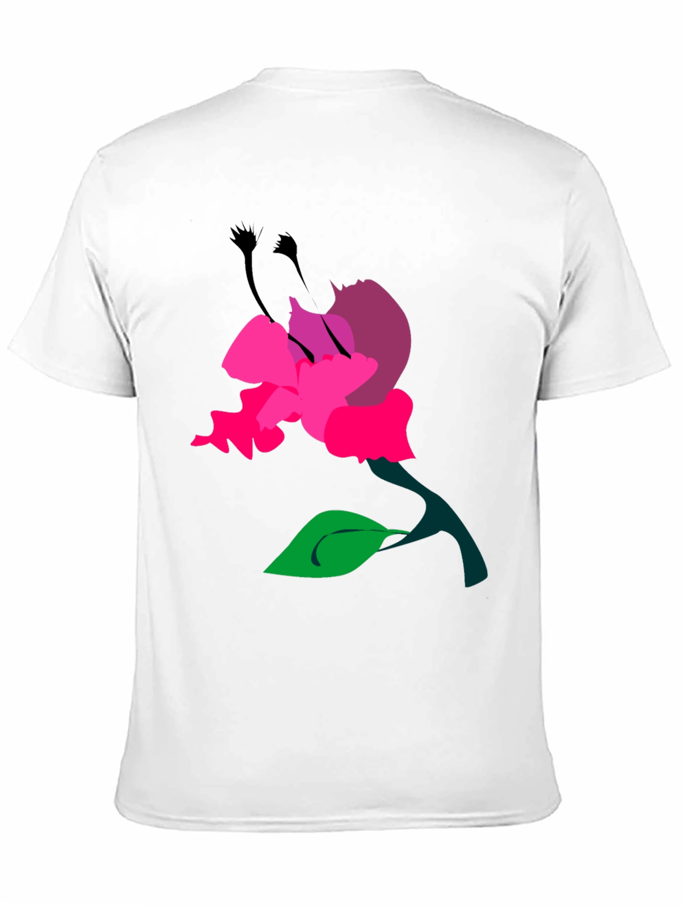 Floral Graphic Print Mens Black T-Shirt