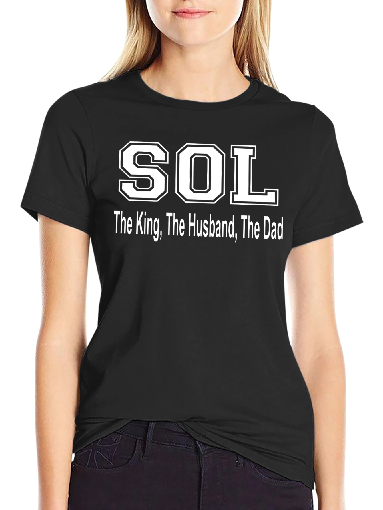 SOL King Husband Dad Mens Black T-Shirt