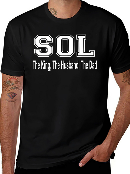 SOL King Husband Dad Mens Black T-Shirt