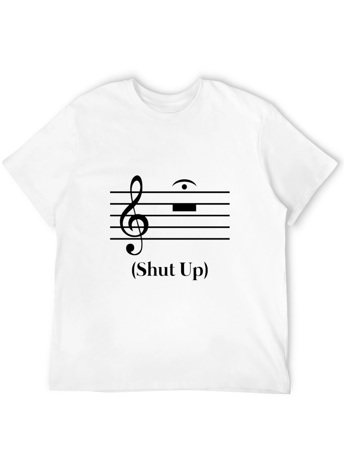 Humorous Musical Rest Black T-Shirt