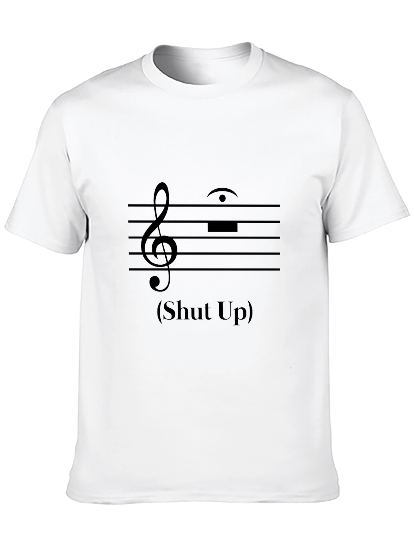 Humorous Musical Rest Black T-Shirt