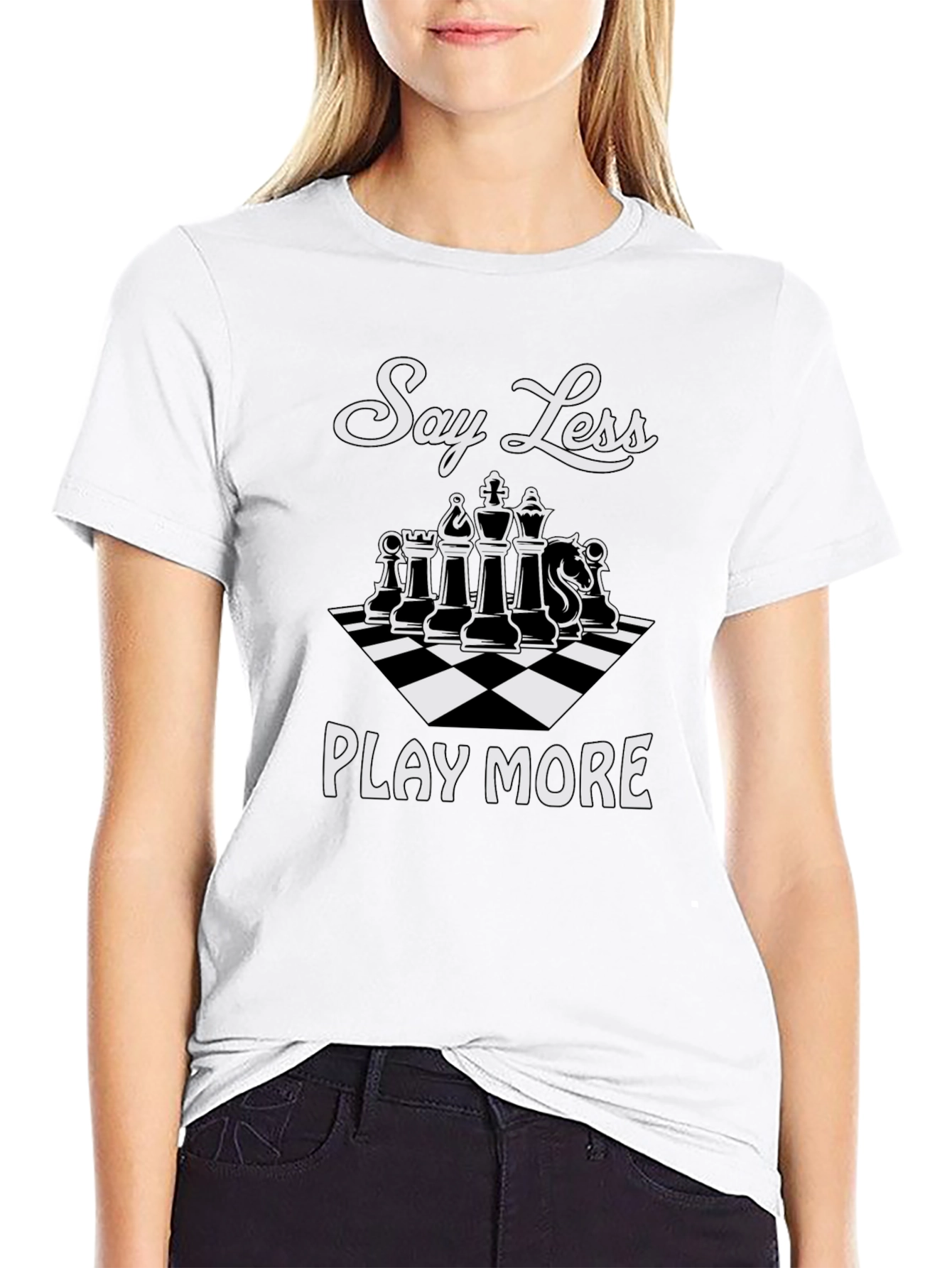 Say Less Play More Chess Graphic T-Shirt