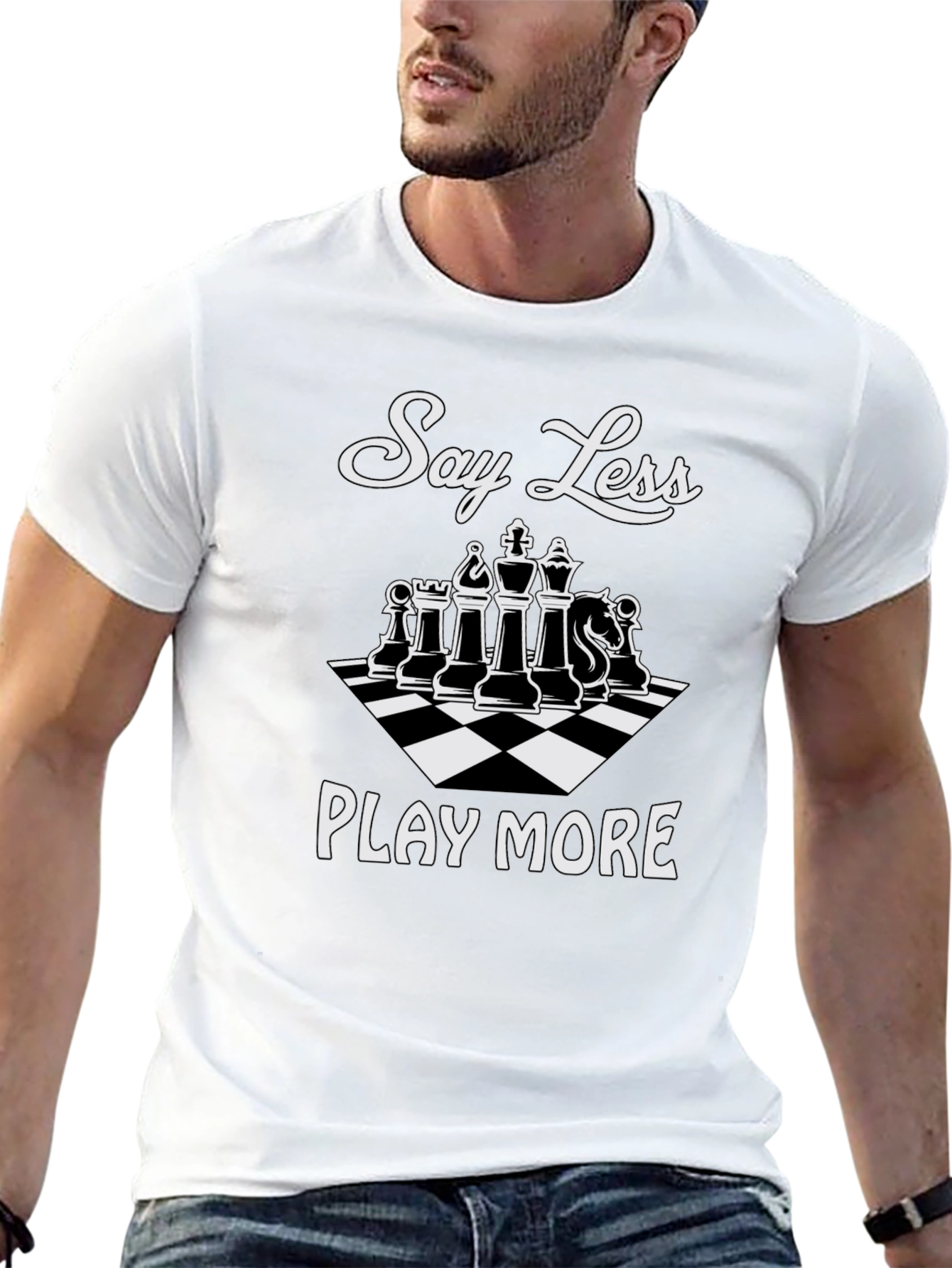Say Less Play More Chess Graphic T-Shirt