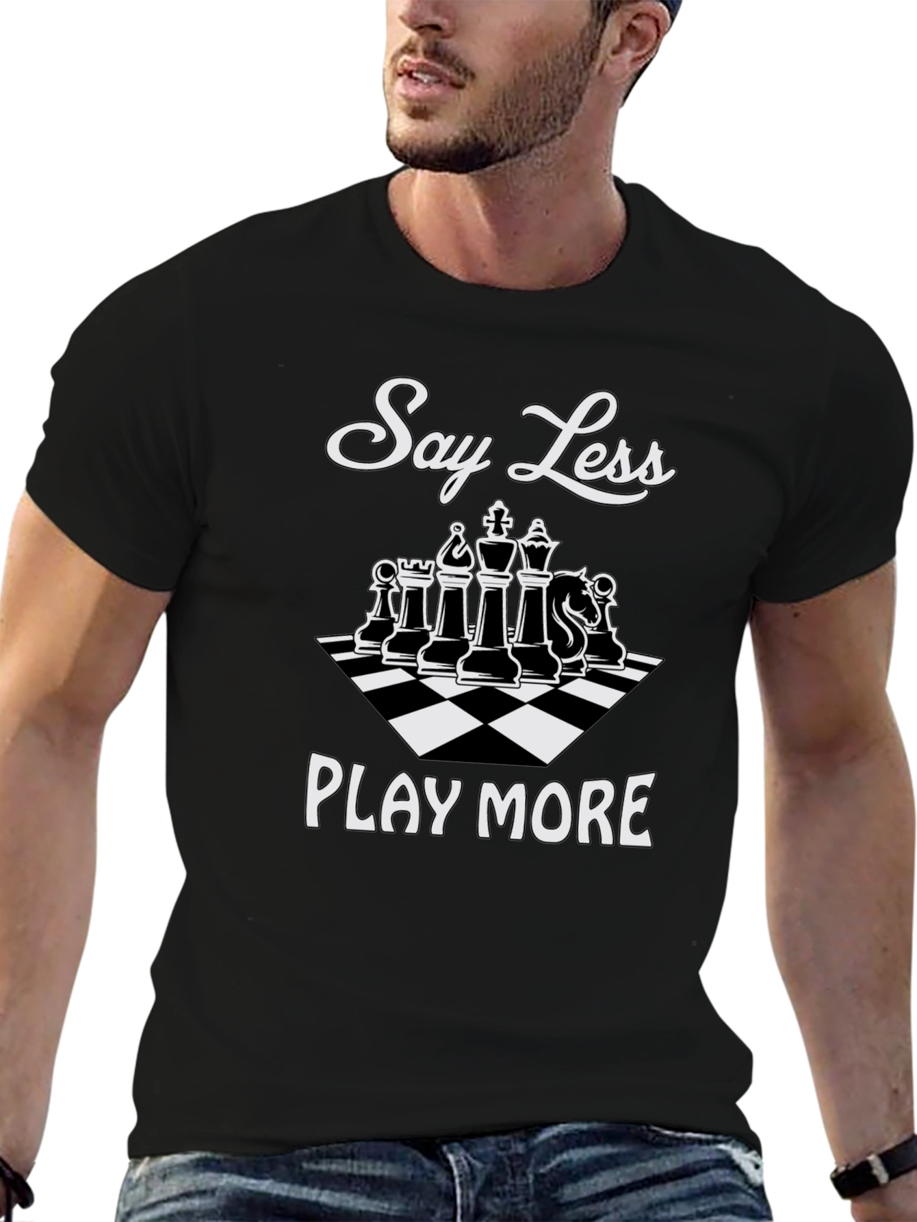 Say Less Play More Chess Graphic T-Shirt