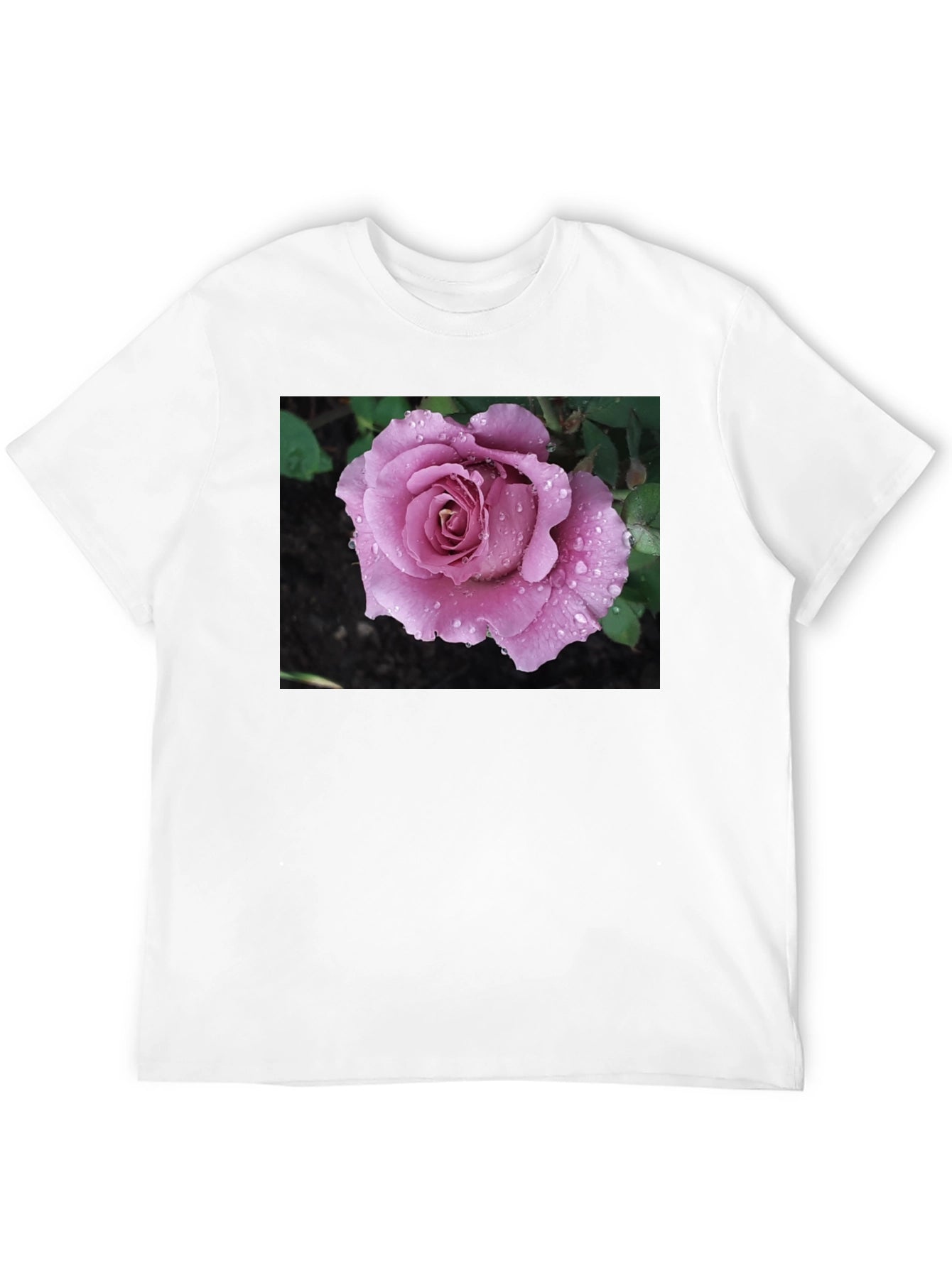 Rose Graphic T-Shirt Black Cotton Blend