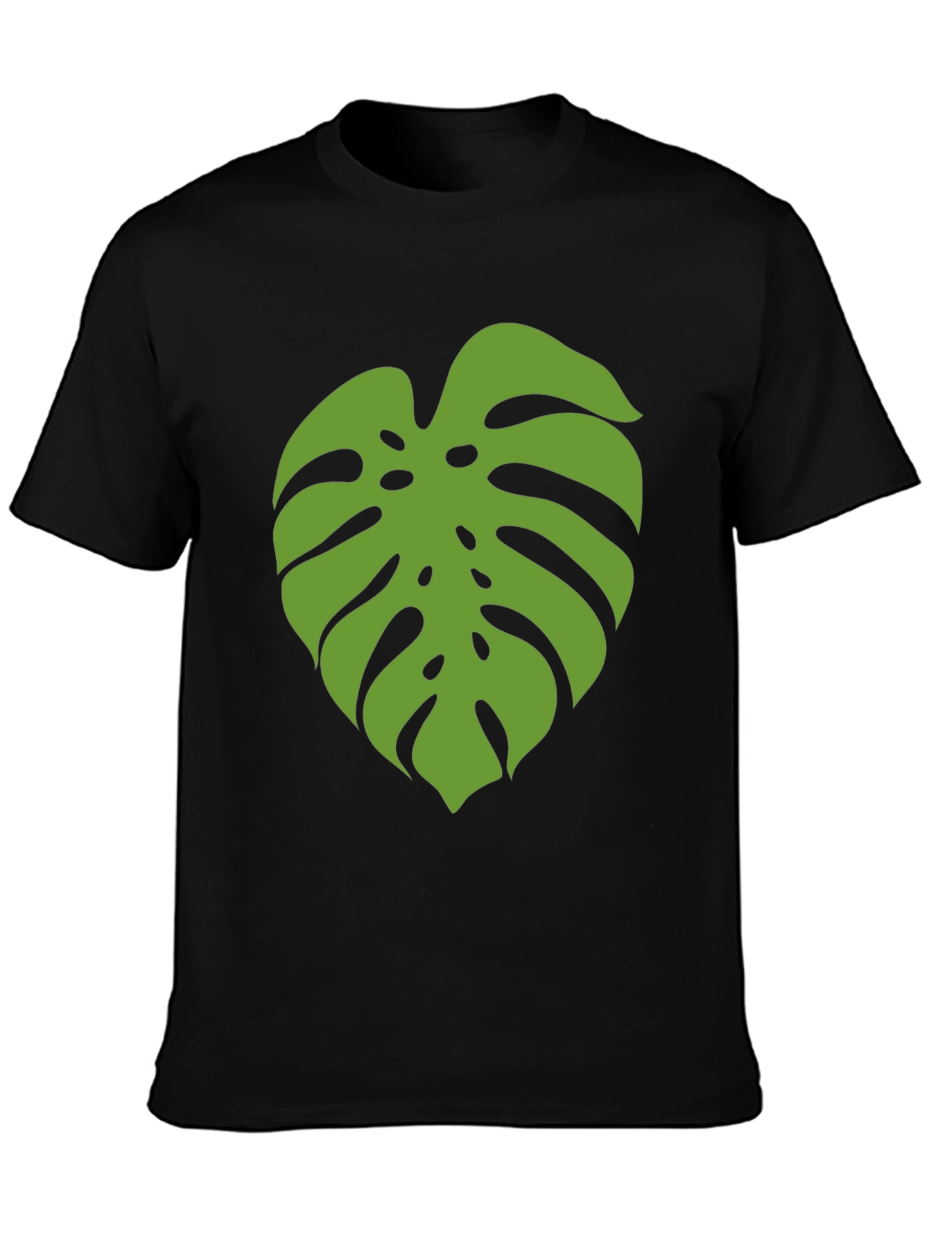 Monstera Leaf Graphic Tee - Black