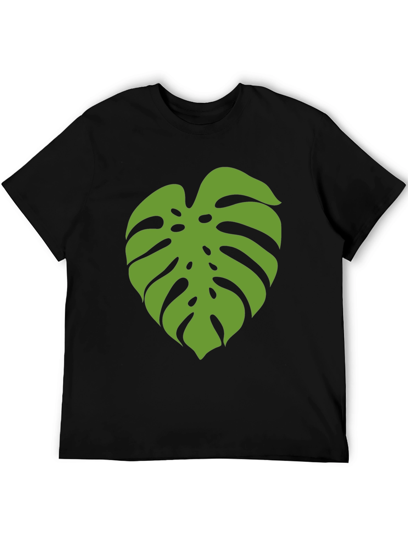 Monstera Leaf Graphic Tee - Black