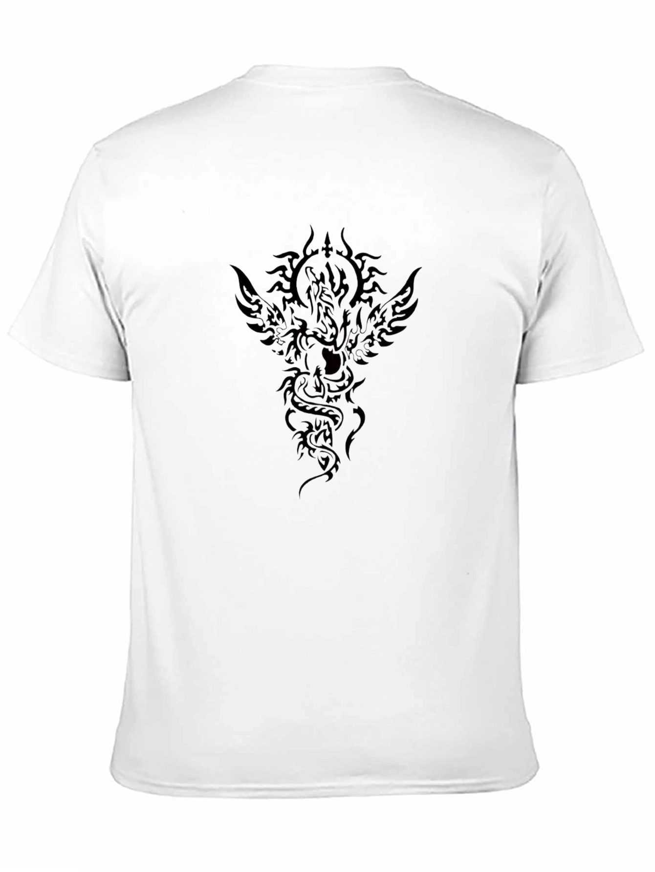 Black T-Shirt with Phoenix Serpent Design