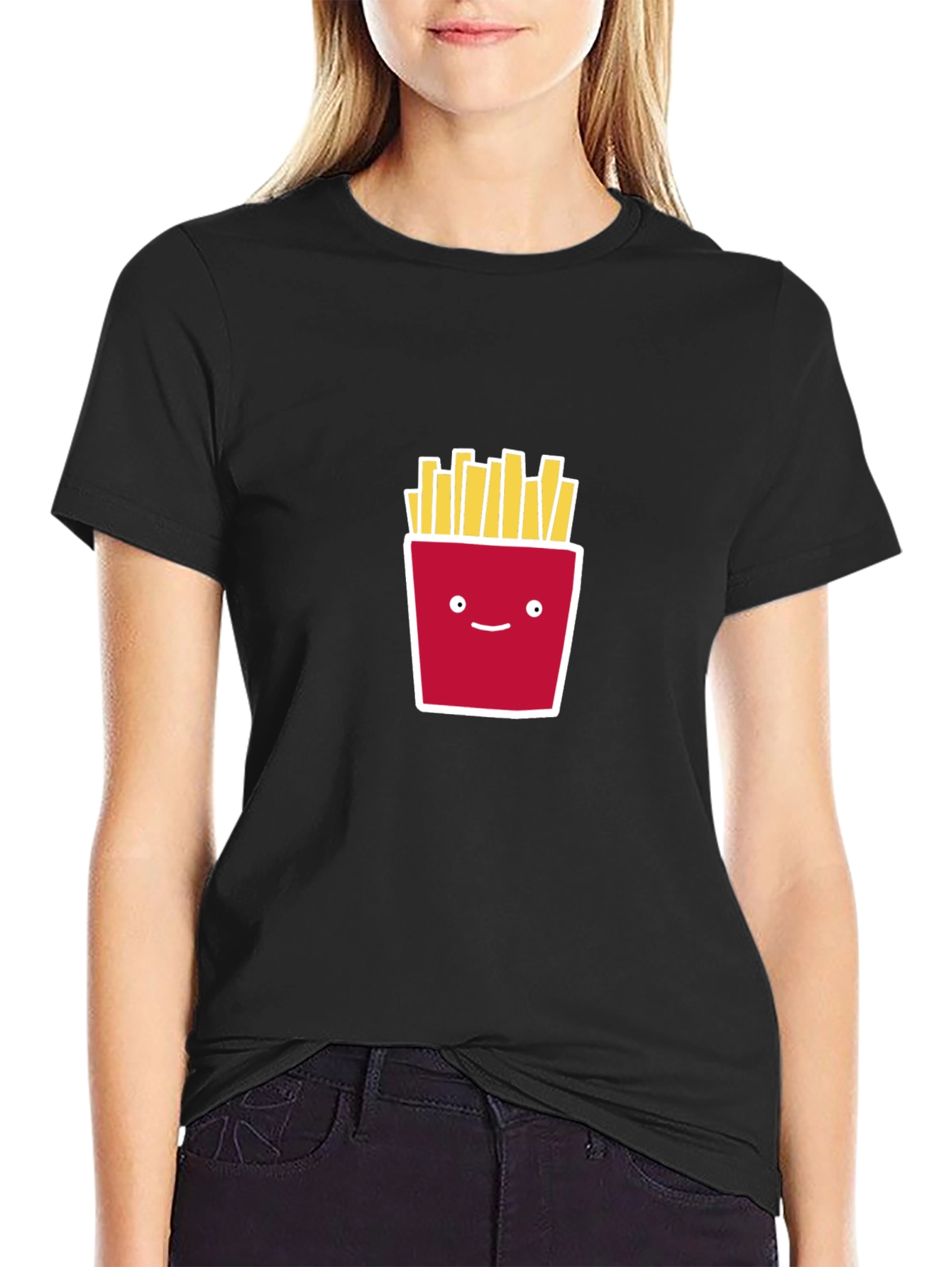 French Fries Graphic Tee - Unisex Black T-Shirt