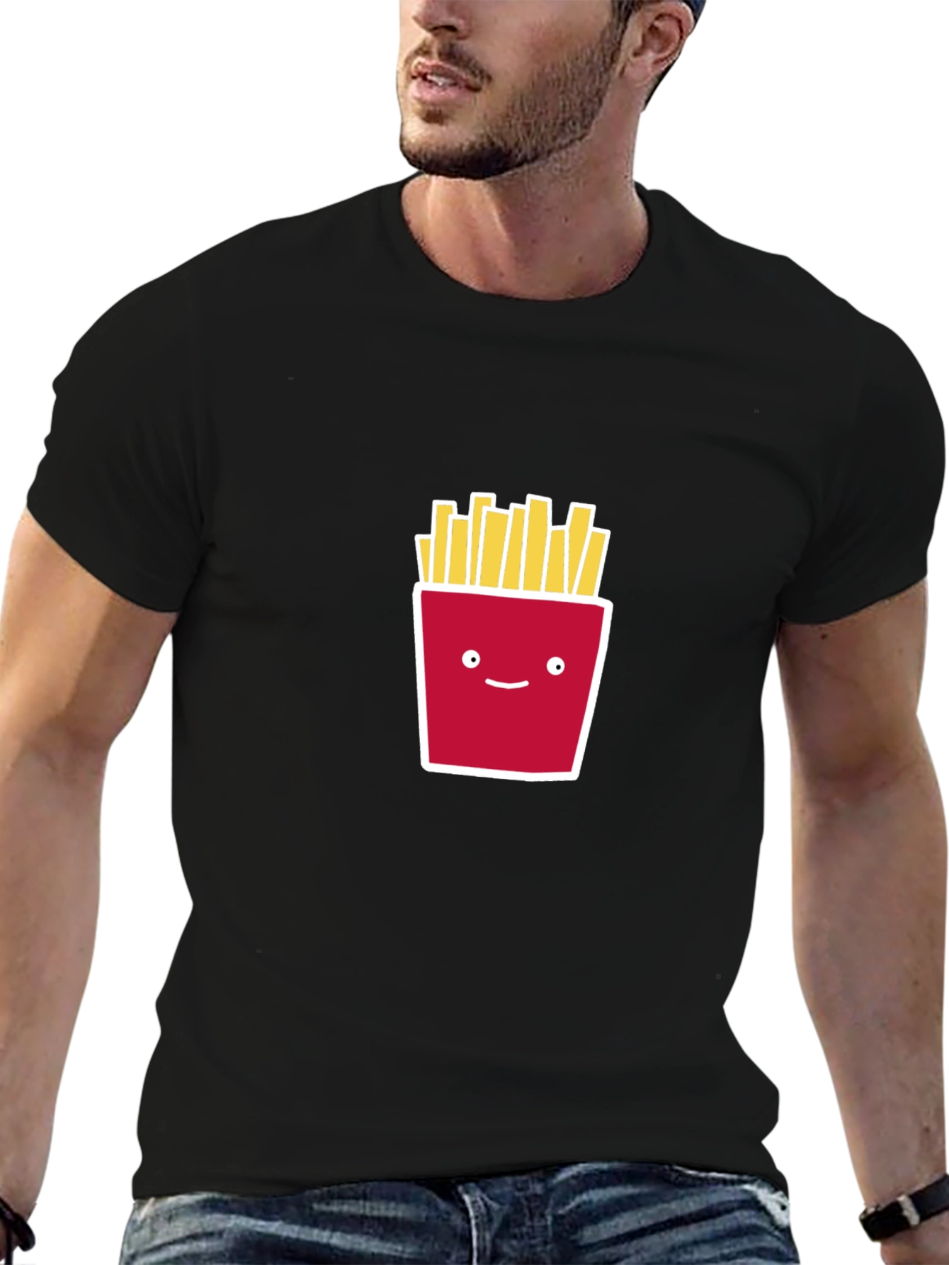 French Fries Graphic Tee - Unisex Black T-Shirt