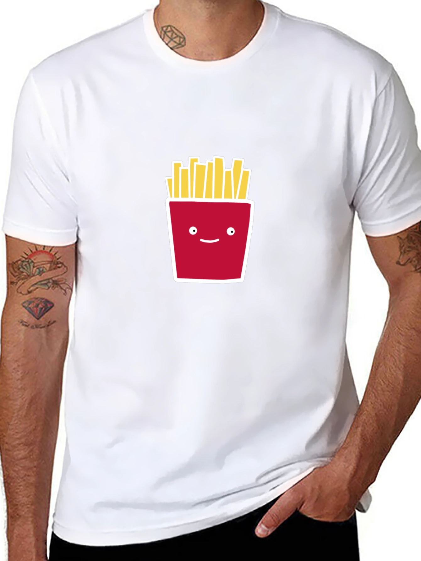 French Fries Graphic Tee - Unisex Black T-Shirt