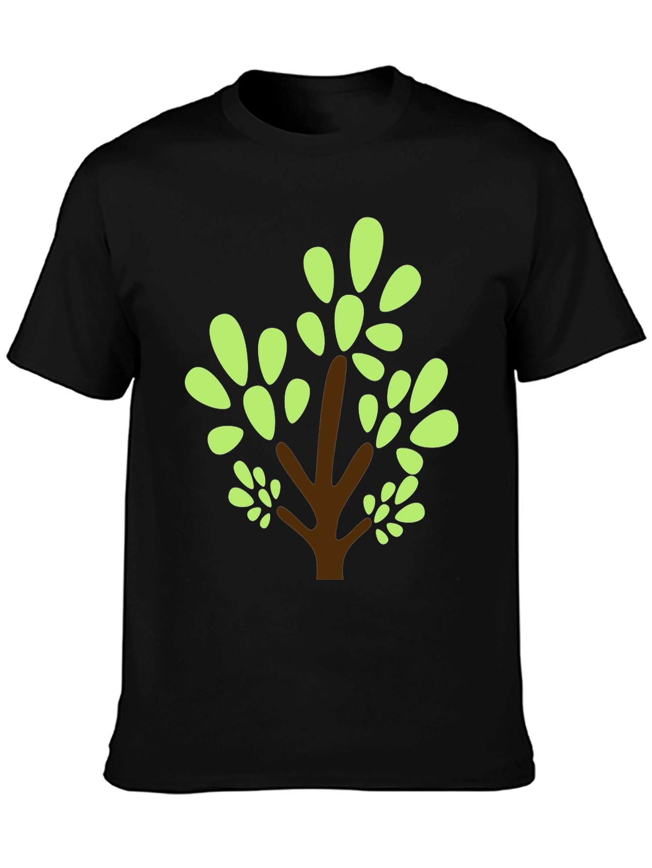 Nature Tree Graphic Tee - Casual Black T-Shirt