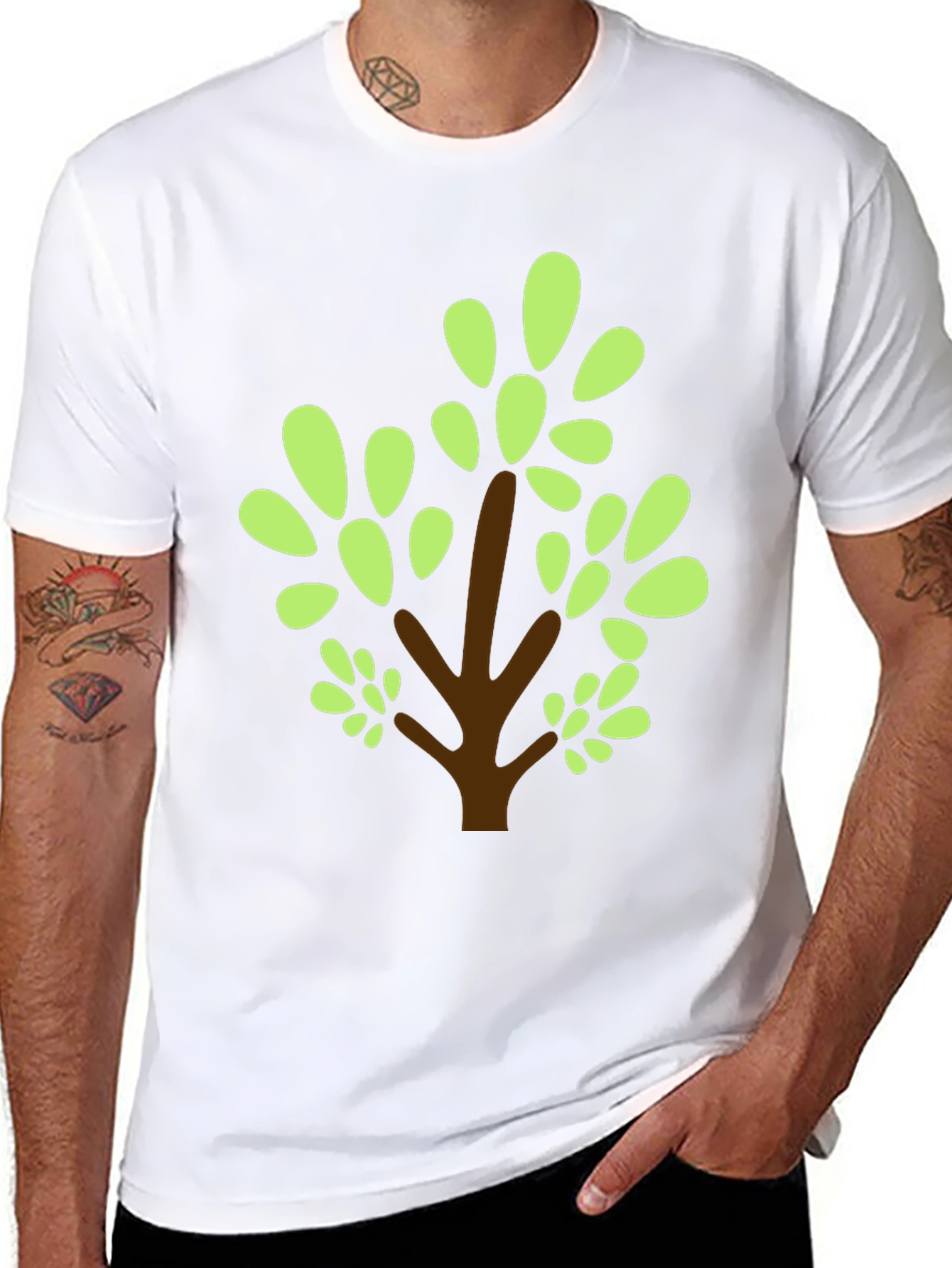 Nature Tree Graphic Tee - Casual Black T-Shirt