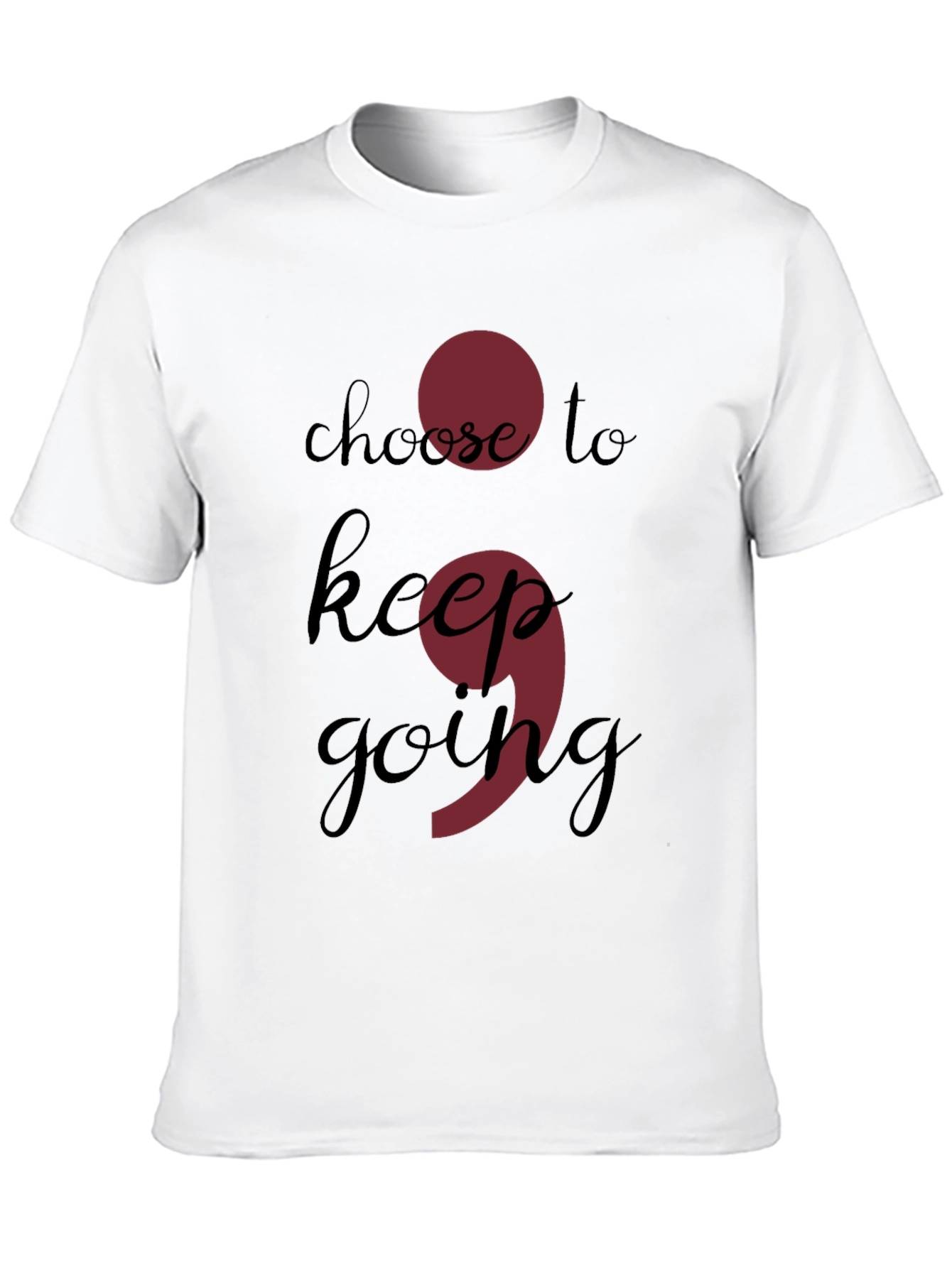 Choose to Keep Going Semicolon Black T-Shirt