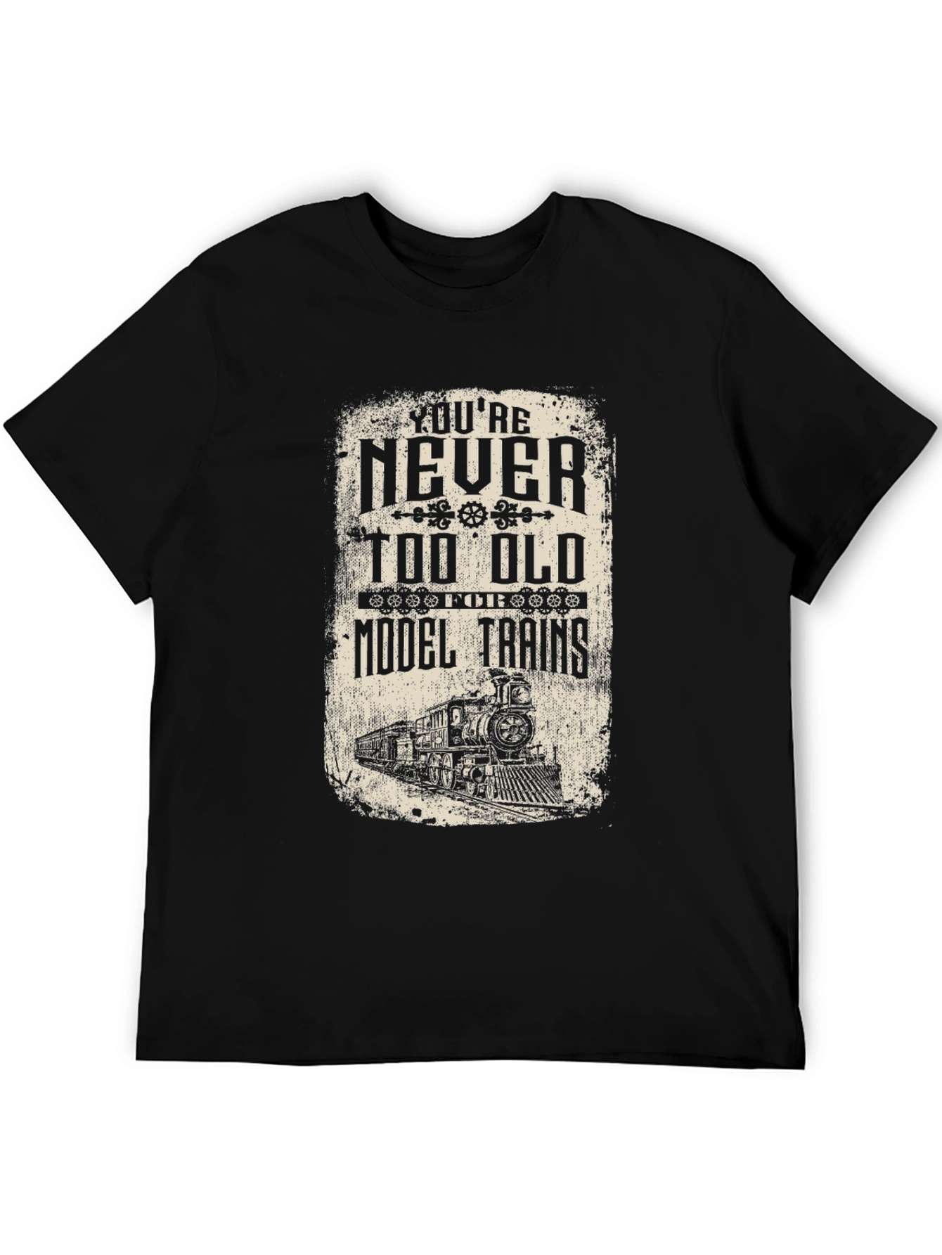Model Train Enthusiast Black T-Shirt