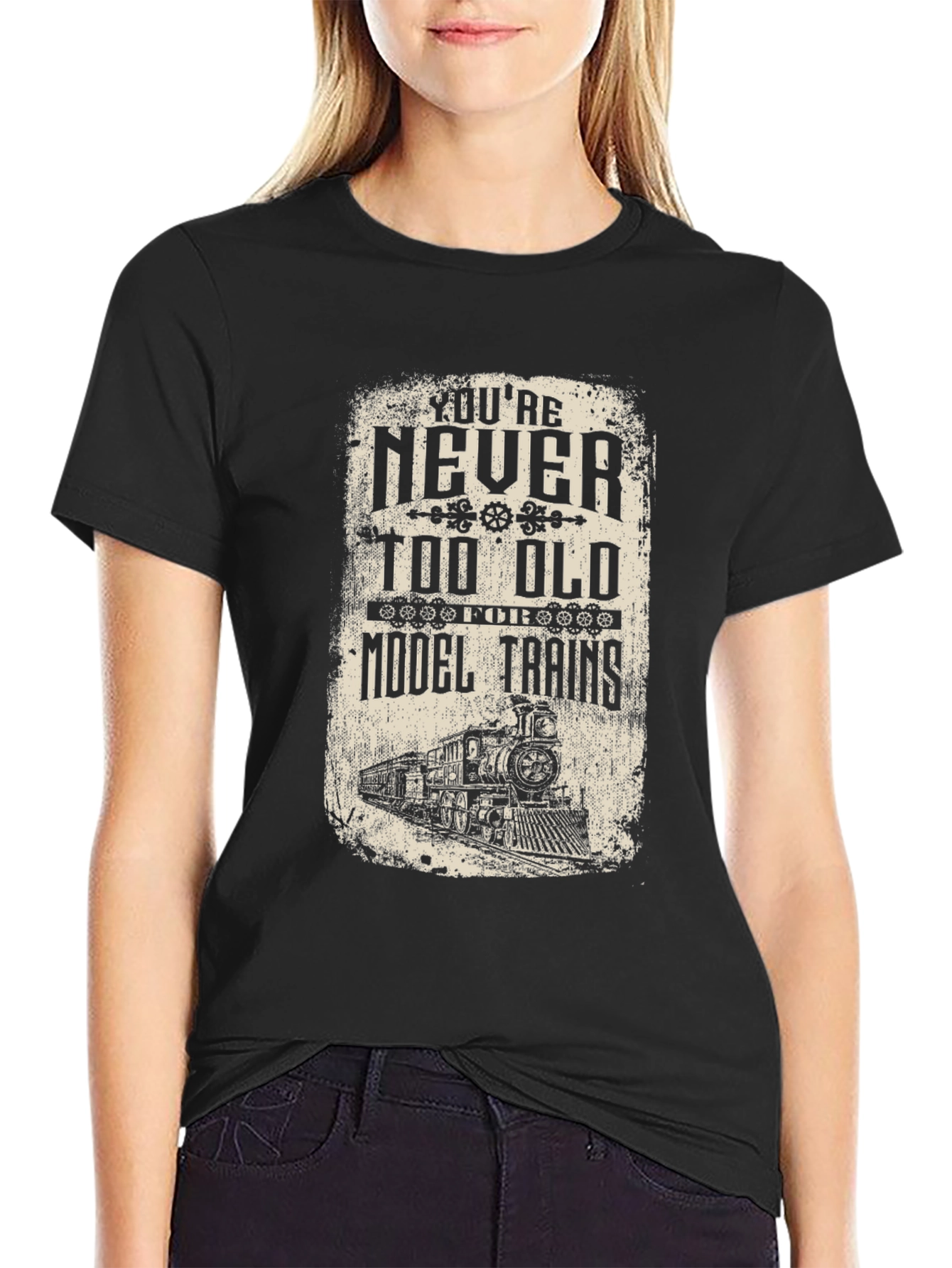 Model Train Enthusiast Black T-Shirt