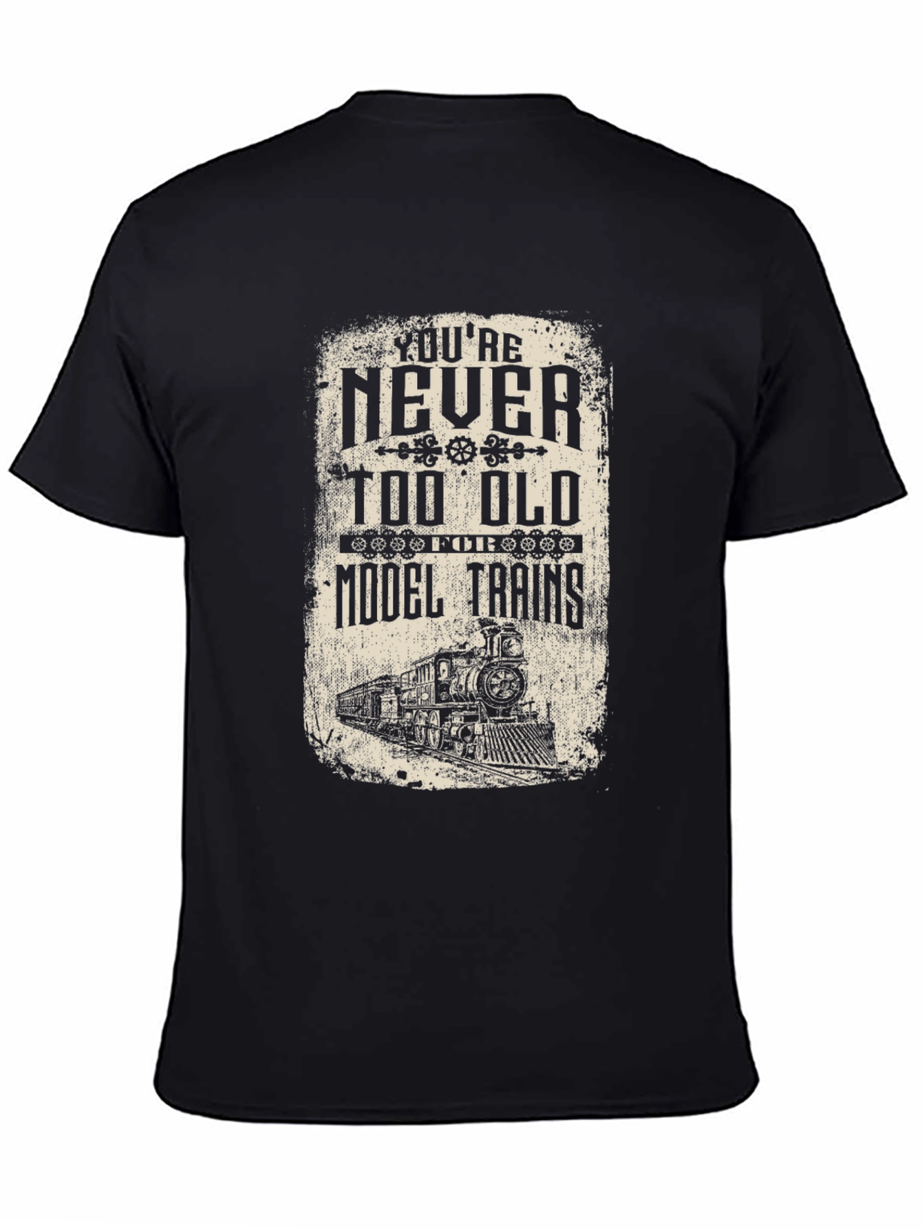 Model Train Enthusiast Black T-Shirt