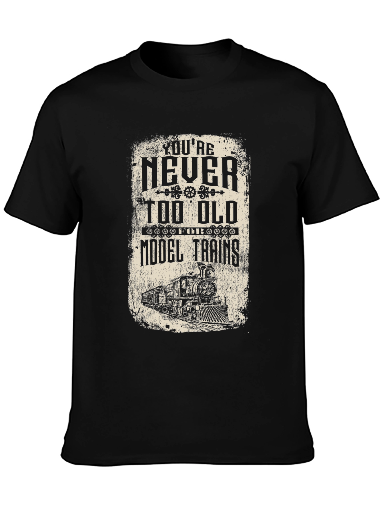 Model Train Enthusiast Black T-Shirt