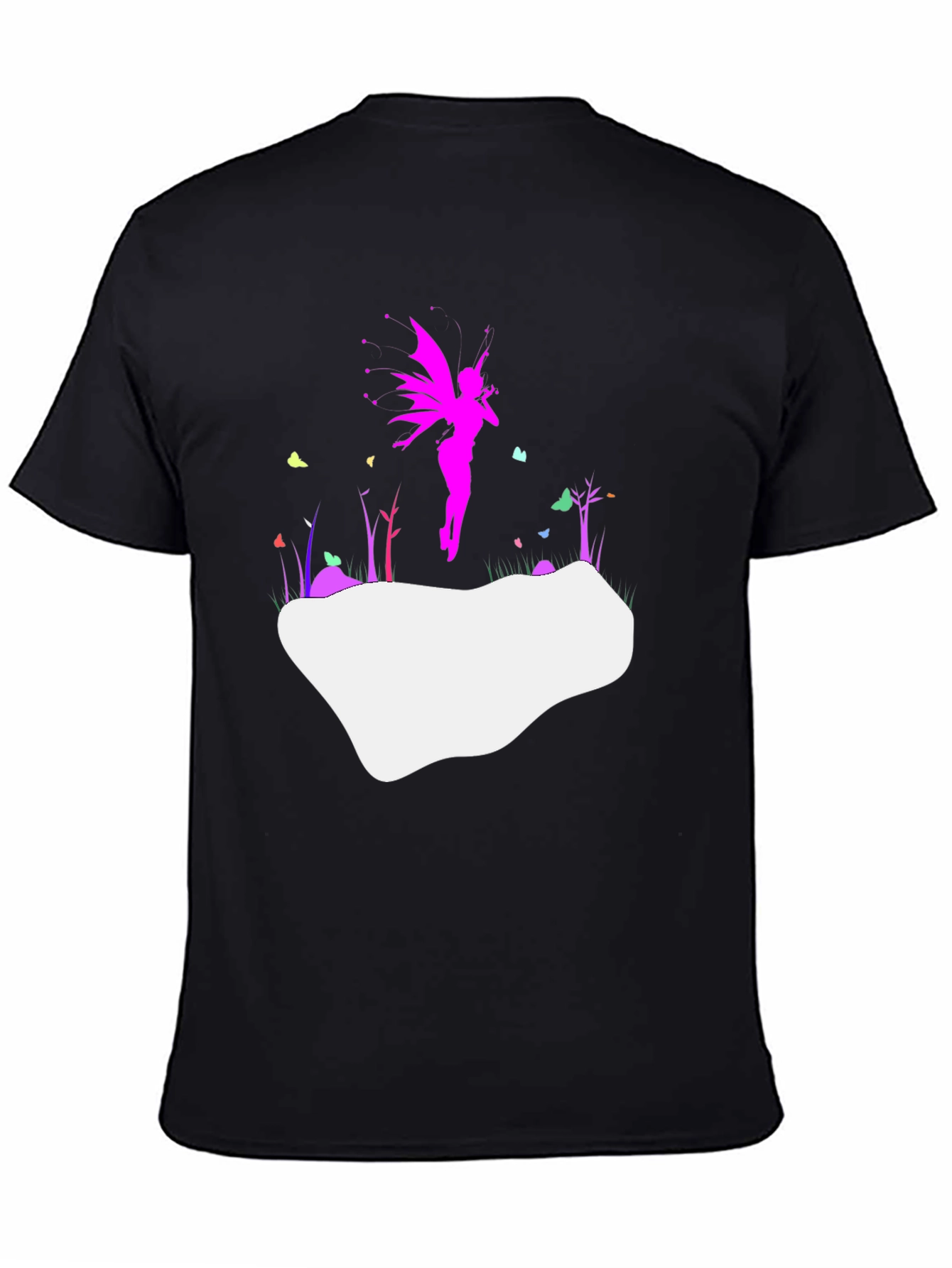 Whimsical Fairy Graphic Tee - Stylish Black T-Shirt