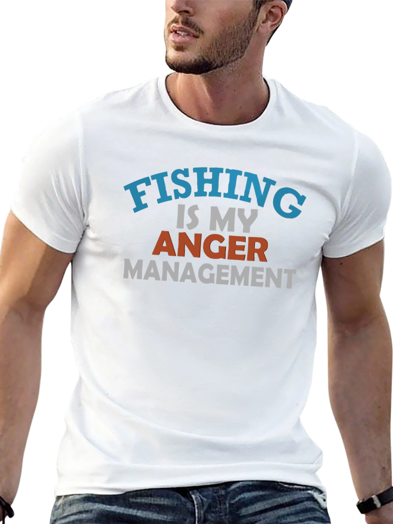 Fishing is My Anger Management Black T-Shirt