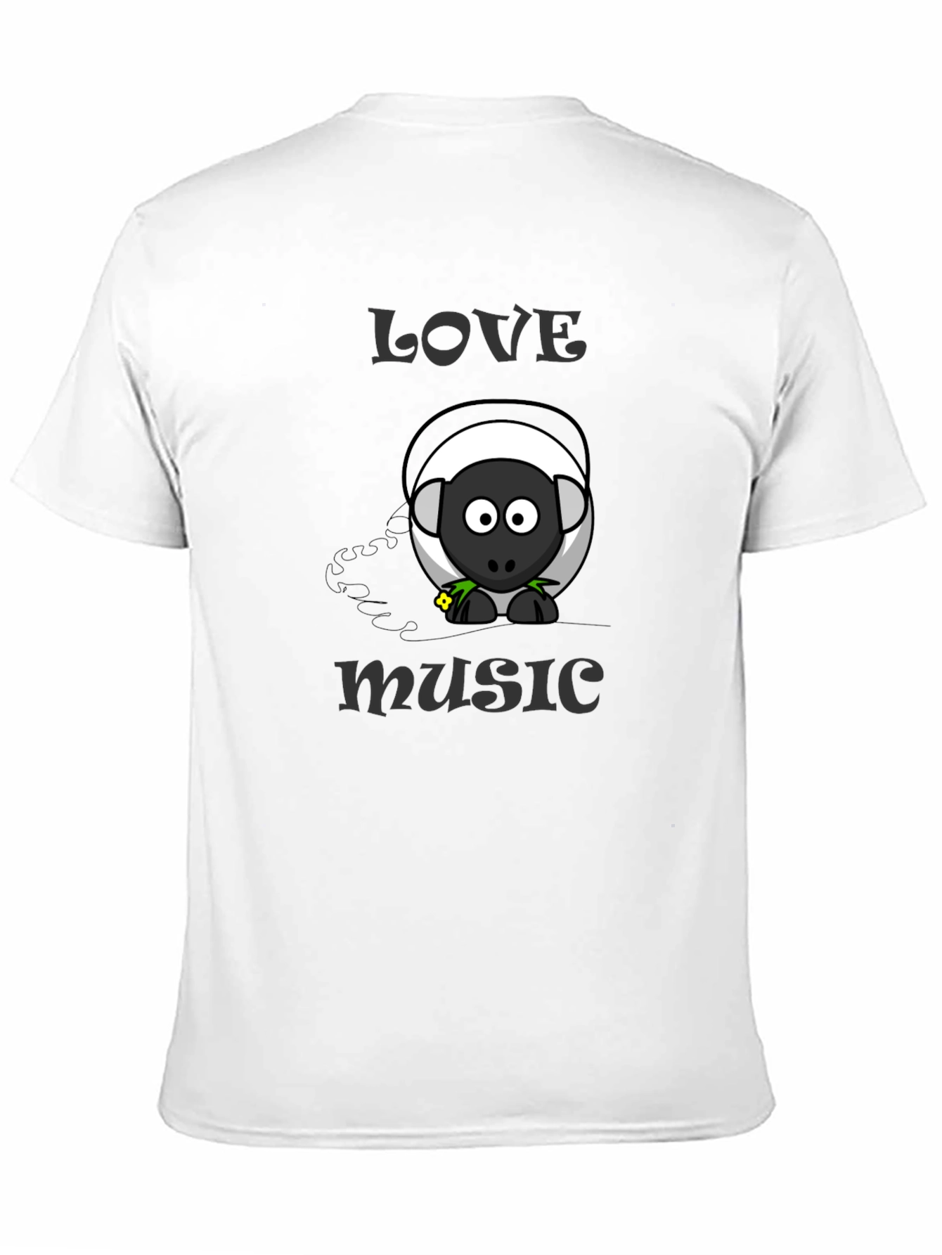 Love Music Sheep Cartoon Graphic T-Shirt
