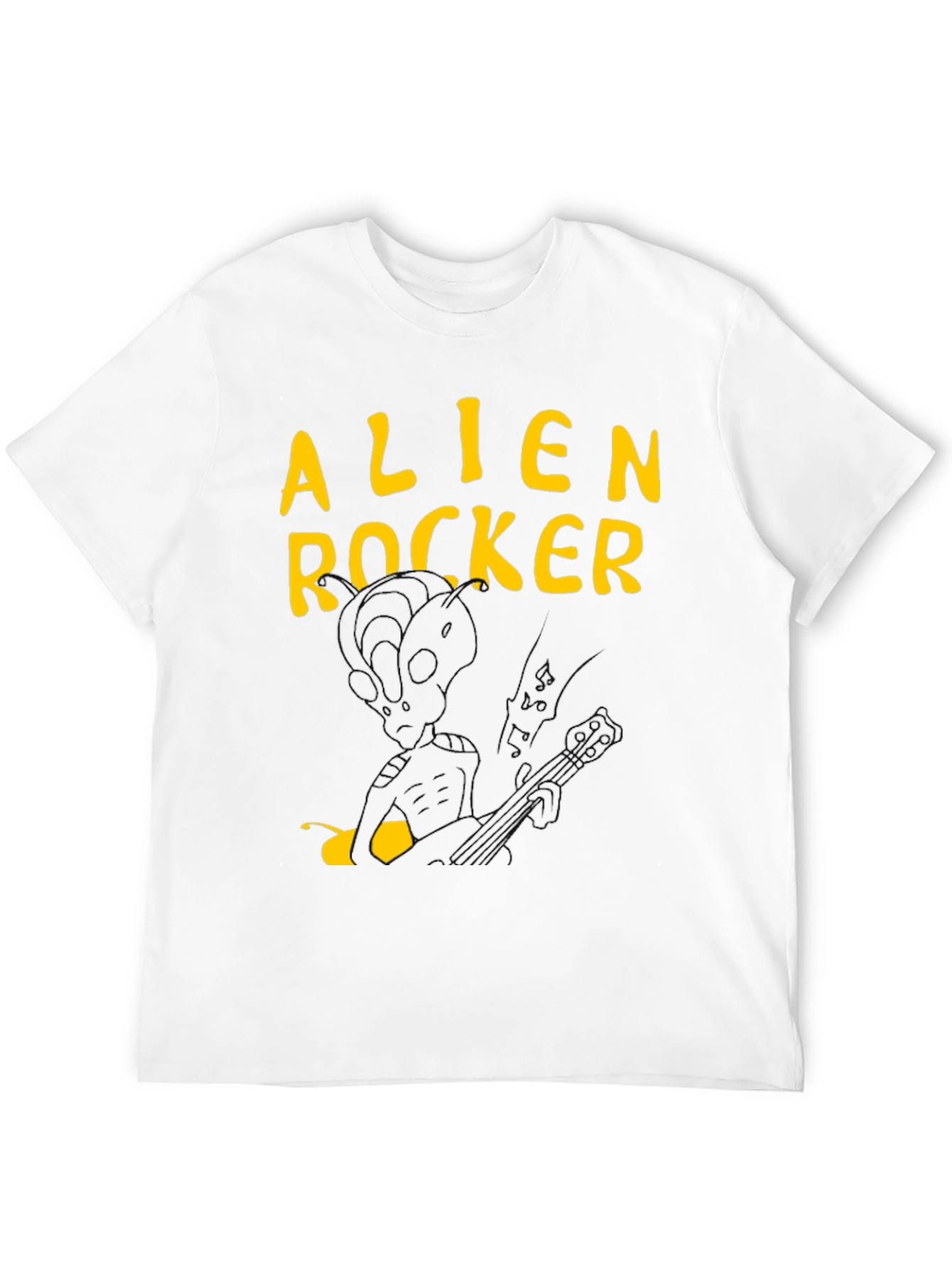 Alien Rocker Graphic Tee - Black Cotton T-Shirt