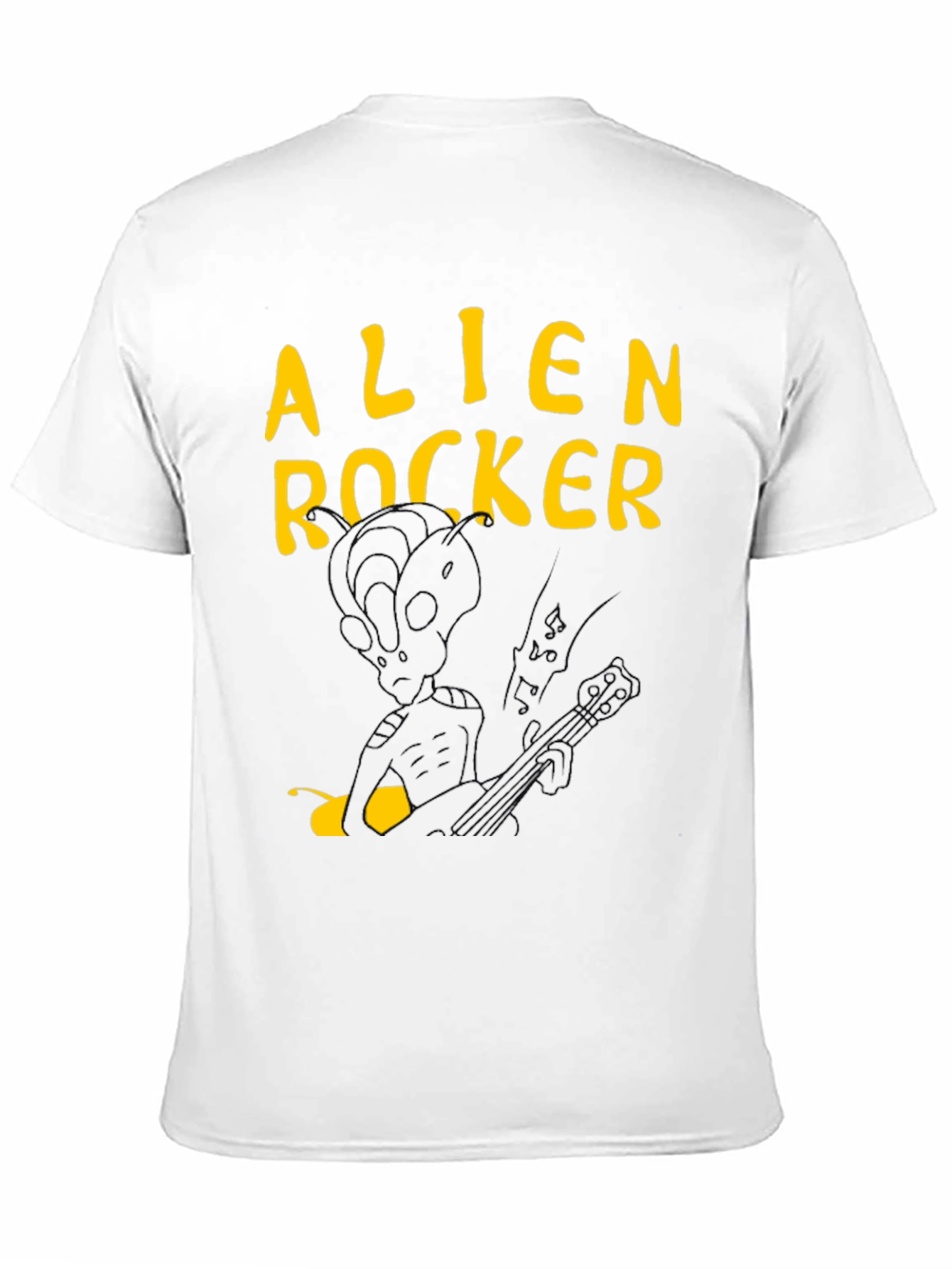 Alien Rocker Graphic Tee - Black Cotton T-Shirt