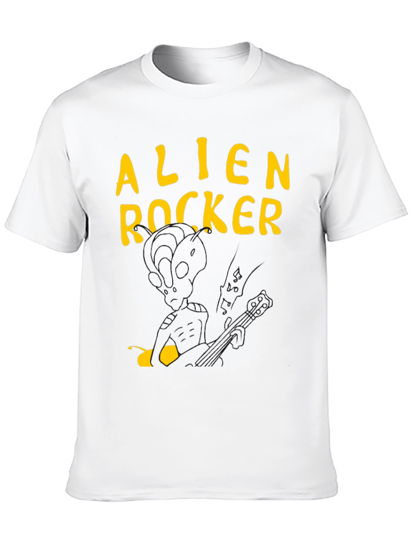 Alien Rocker Graphic Tee - Black Cotton T-Shirt