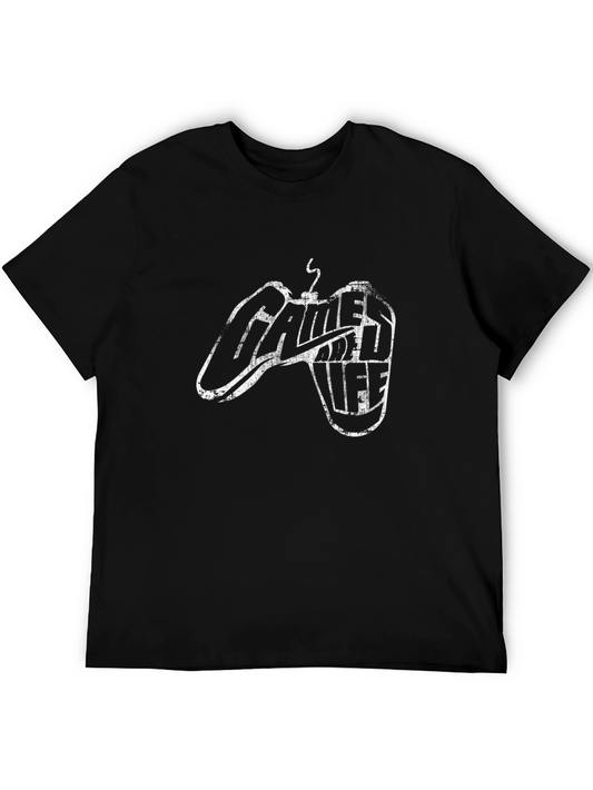 Gamer Life Black Graphic Tee - Controller Design