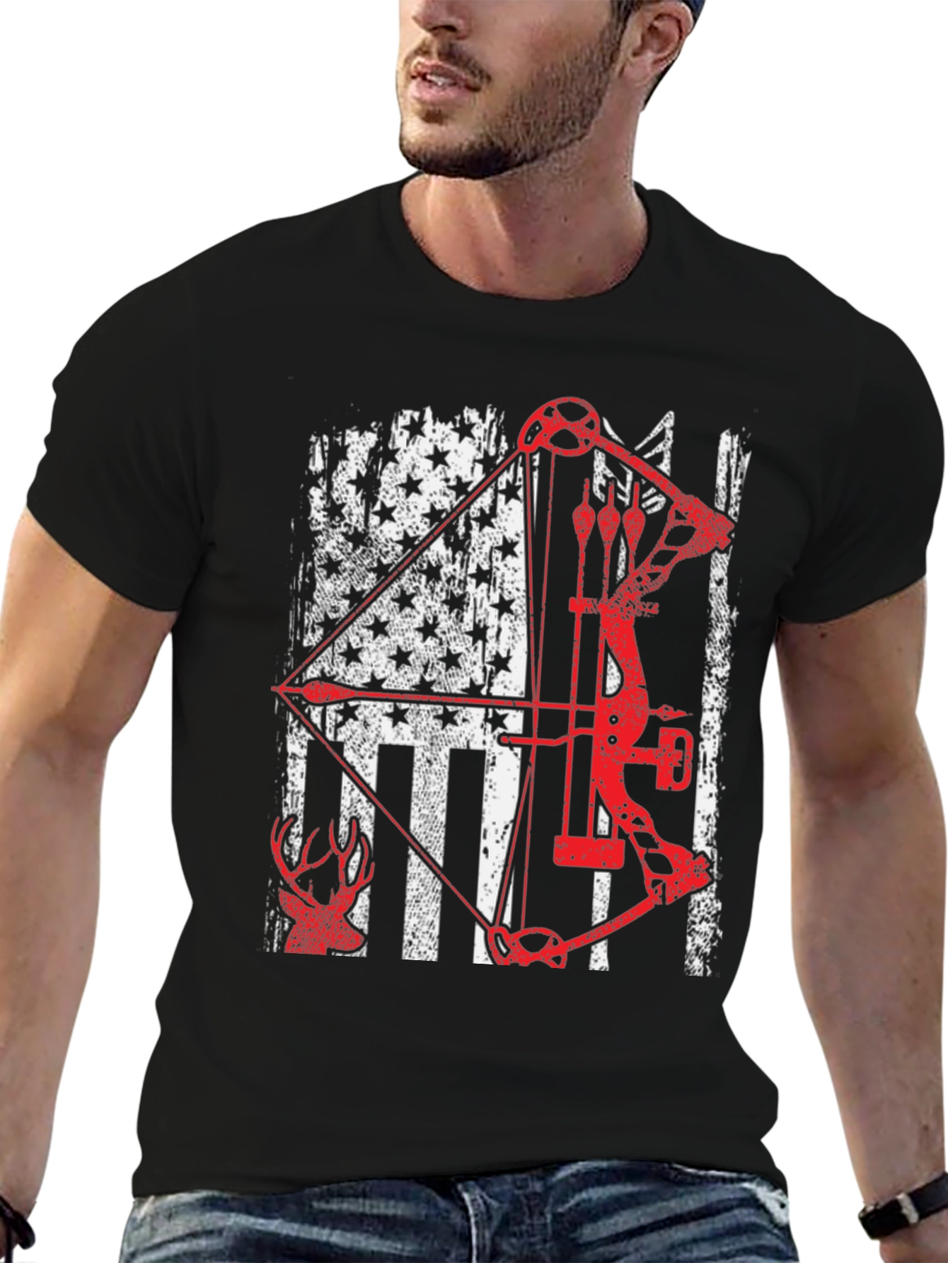American Flag Bow Hunting T-Shirt
