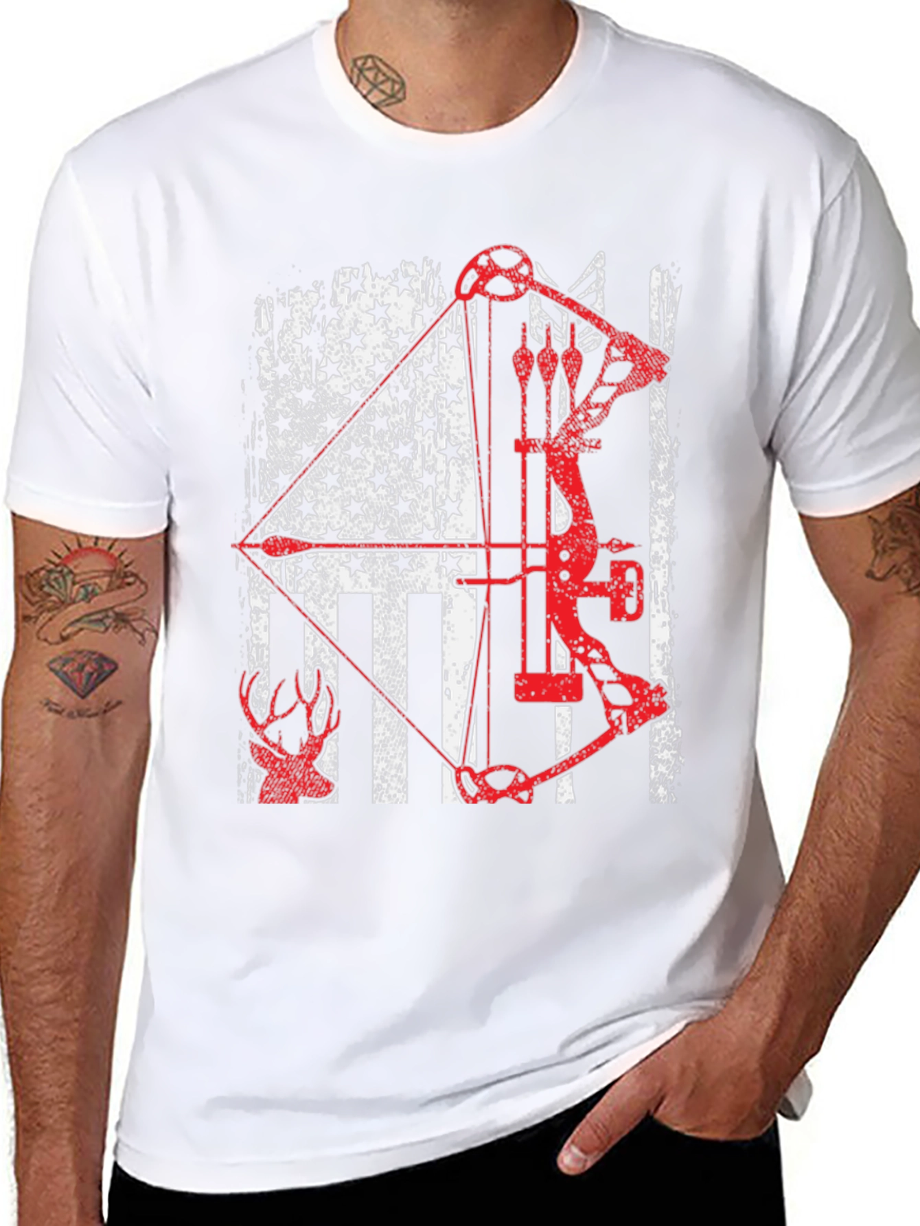 American Flag Bow Hunting T-Shirt