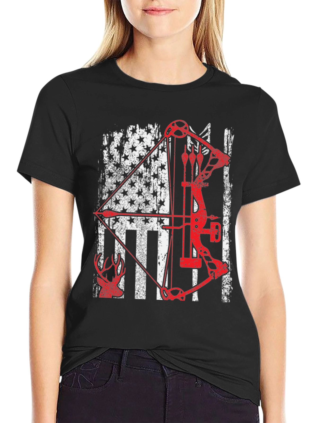 American Flag Bow Hunting T-Shirt